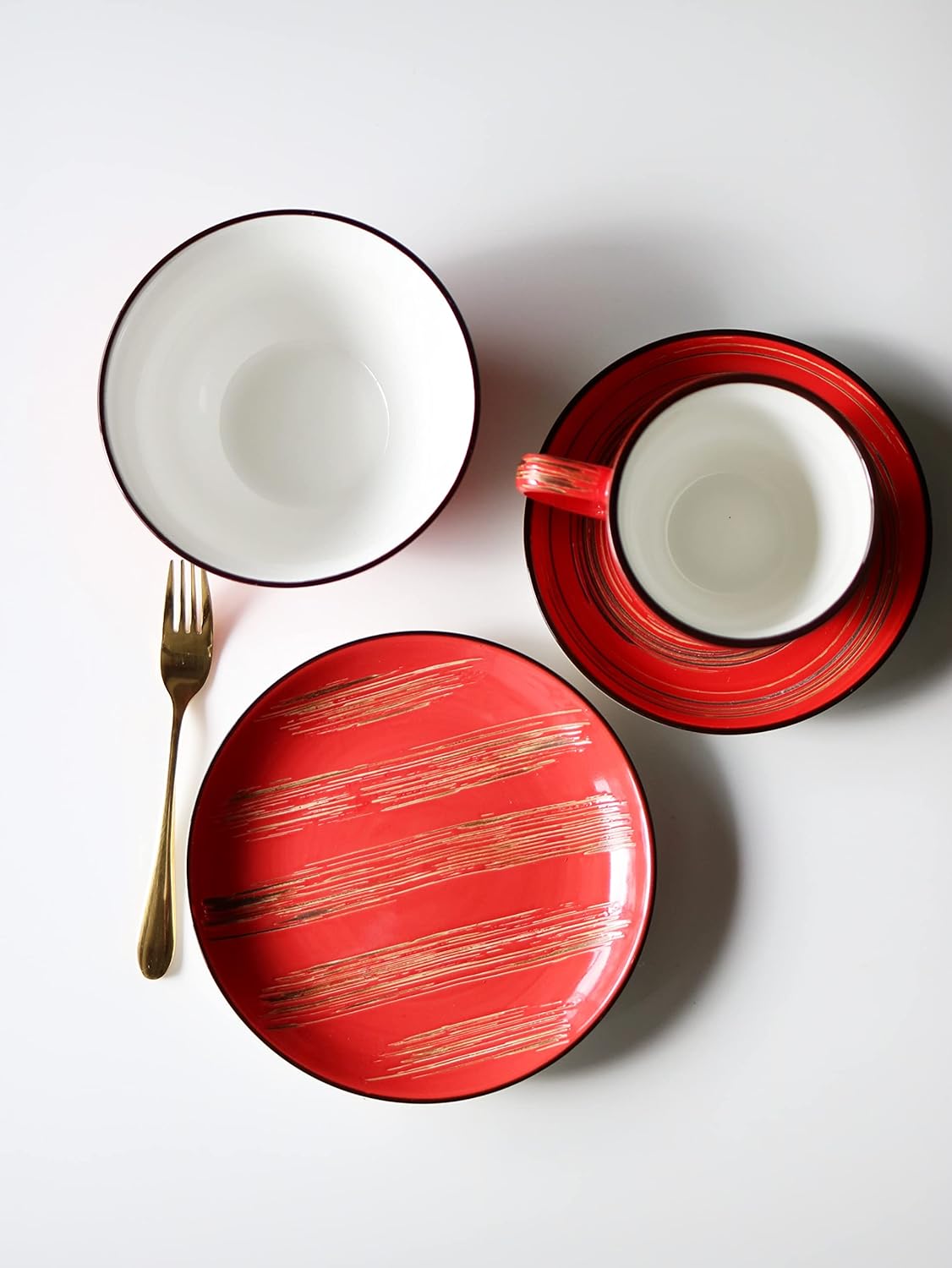 Wilmax Koffie- En Thee Kopjes Set met Schotels, 6-delig, WL-669236/AB6