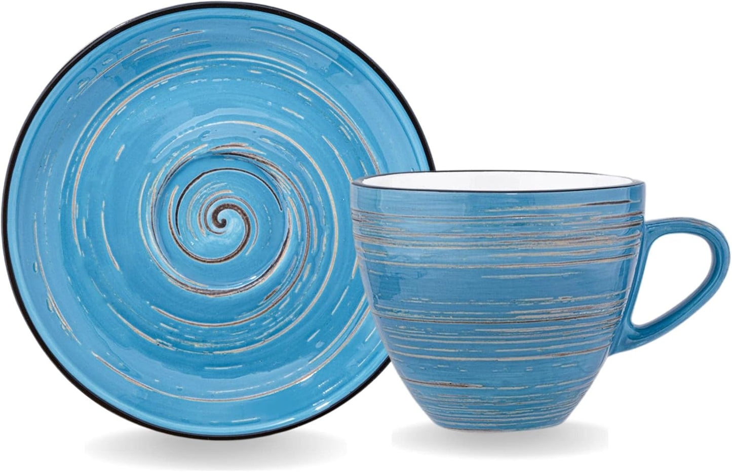 Wilmax Spiral Tassen & Untertassen 6er-Set 300 ml WL-669636/AB6