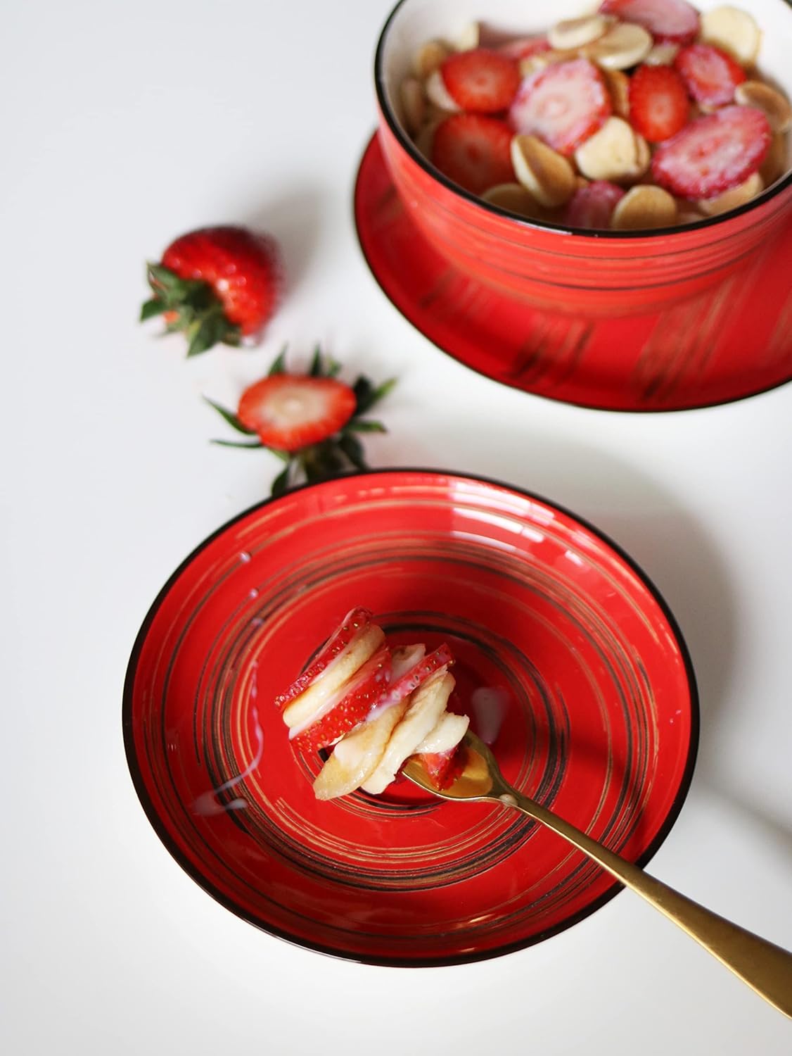 Wilmax Porzellanschüssel, rot, 14 cm Durchmesser, 600 ml WL-669230/A3