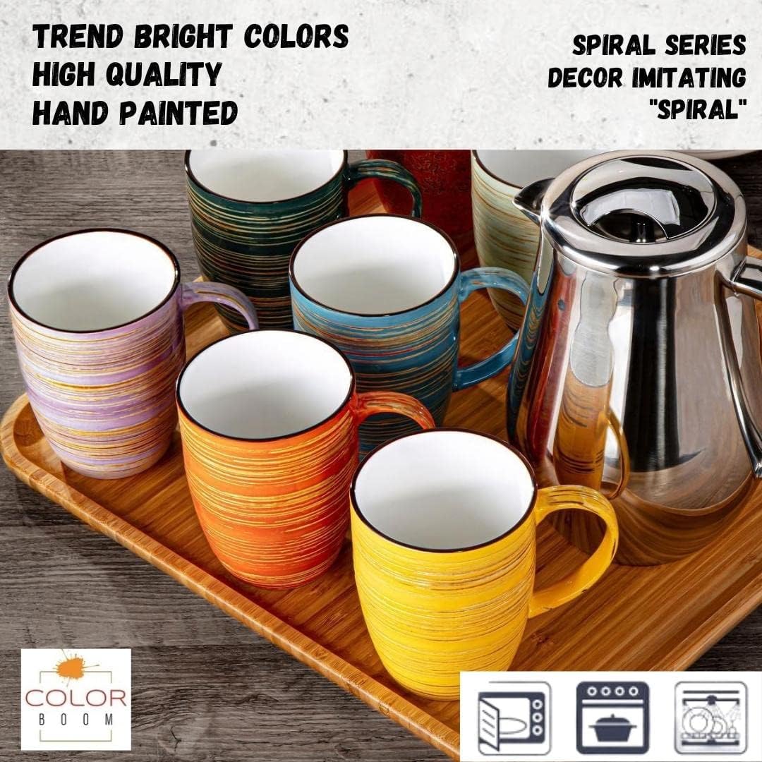 Wilmax SPIRAL Cup | Set of 6 | 460 ml | Porcelain Cup | Color Light Green WL-669137/A6