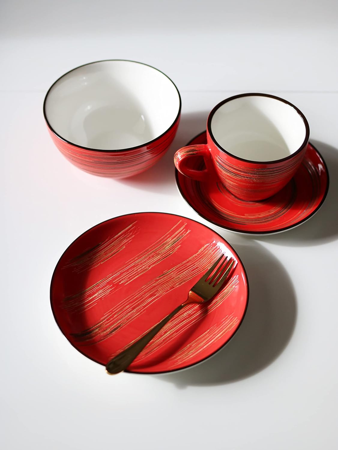 Wilmax Koffie- En Thee Kopjes Set met Schotels, 6-delig, WL-669236/AB6