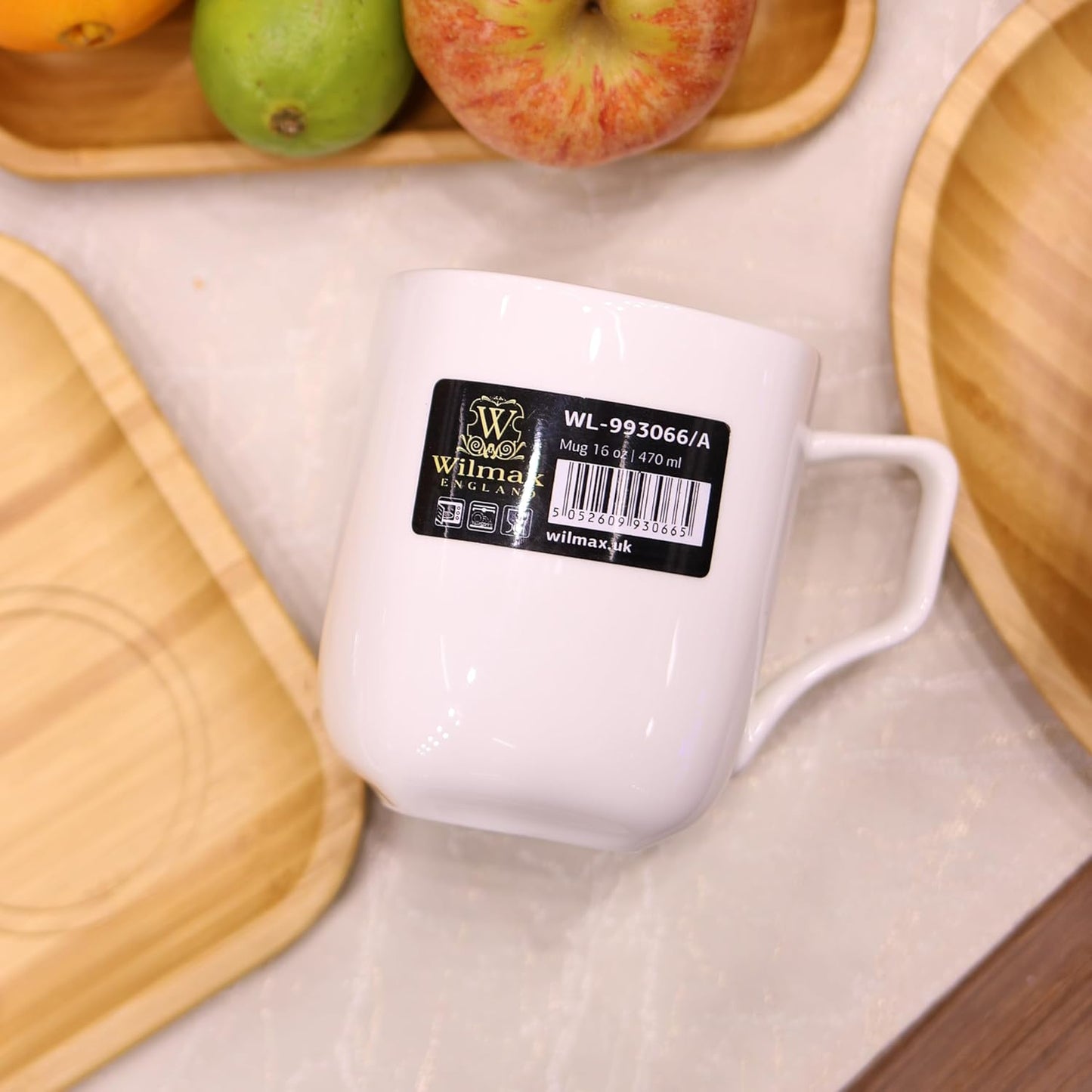 Wilmax Servierset 2x Bambus-Teller & Porzellanbecher WL-771116/A2-WL-993040/A2