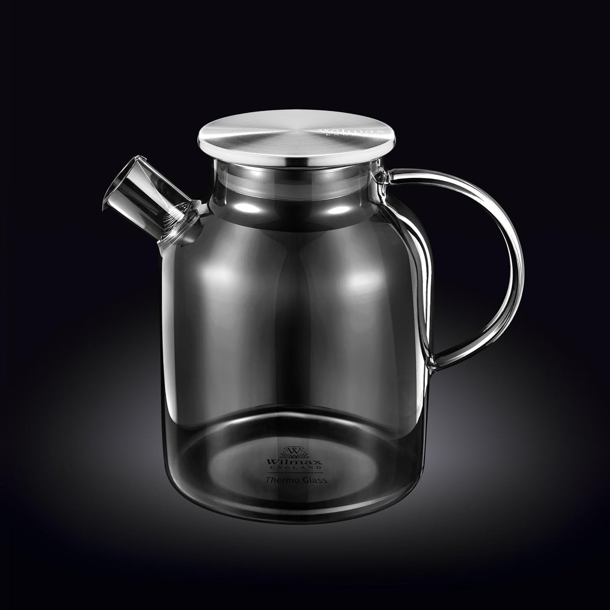 Wilmax Borosilicaat Theepot 1600ml Rookgrijs