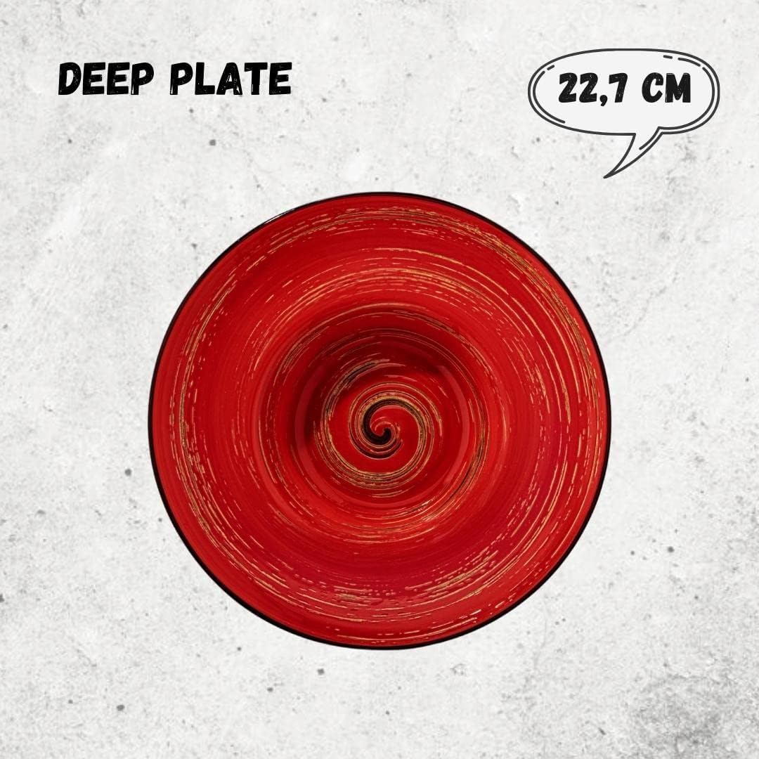 Wilmax Deep Plate 22.5 cm Red Porcelain WL-669223/A