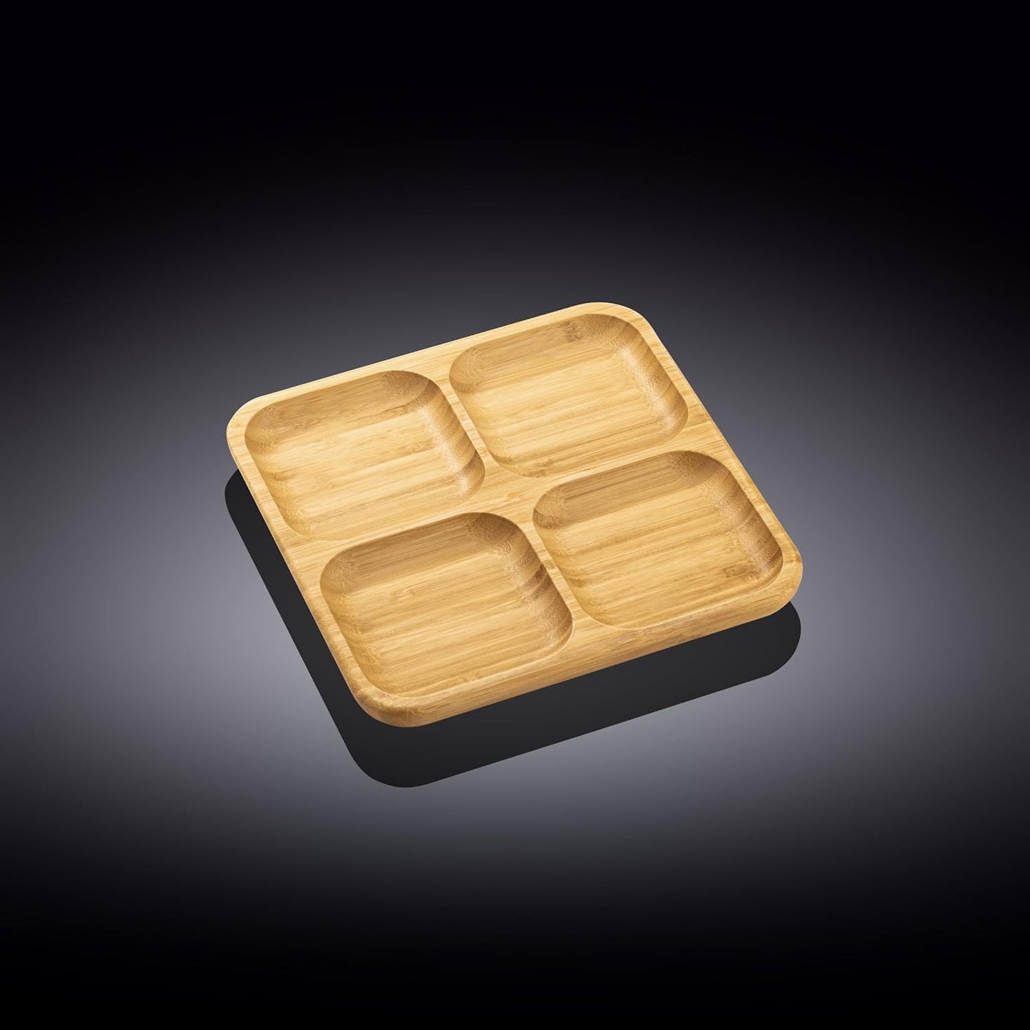 Wilmax Bamboe Schaal 2 Vakken 22x22 cm Natuur WL-771220/A