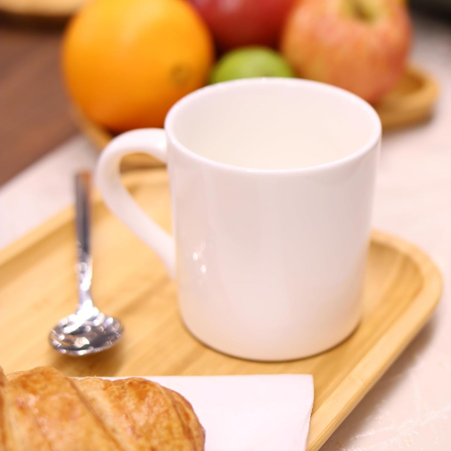 Wilmax Servierset 2x Bambus-Teller & Porzellanbecher WL-771116/A2-WL-993040/A2