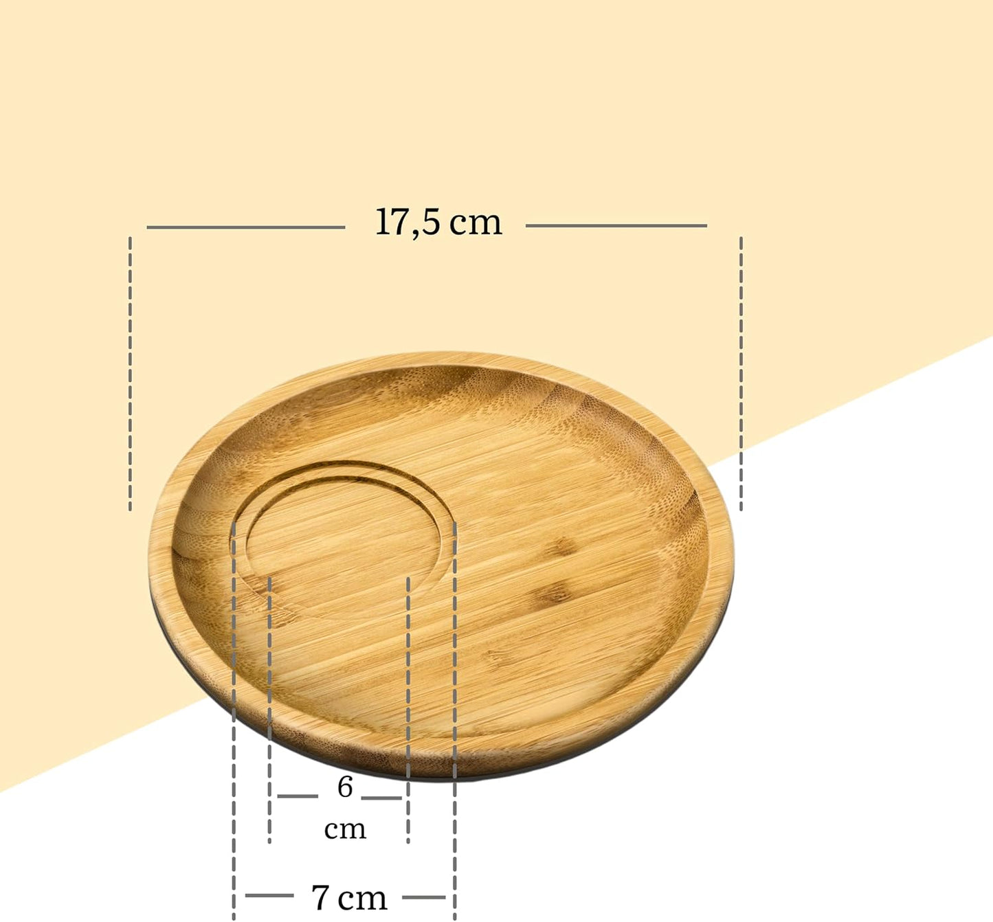Wilmax Servierset 2x Bambus-Teller & Porzellanbecher WL-771112/A2-WL-993084/A2