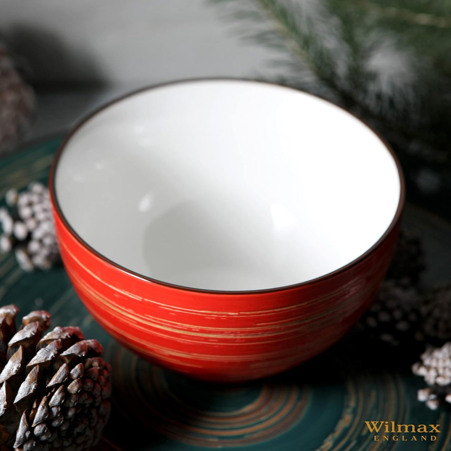Wilmax Schaal 600 ml Rood Porselein 3-delige Set WL-669230/A3