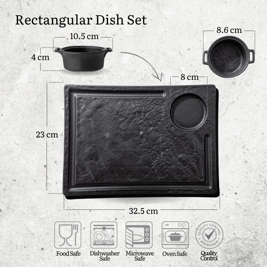 Wilmax Servierset Porzellanplatteset / SlateStone WL-661148/A-WL-661147/A2