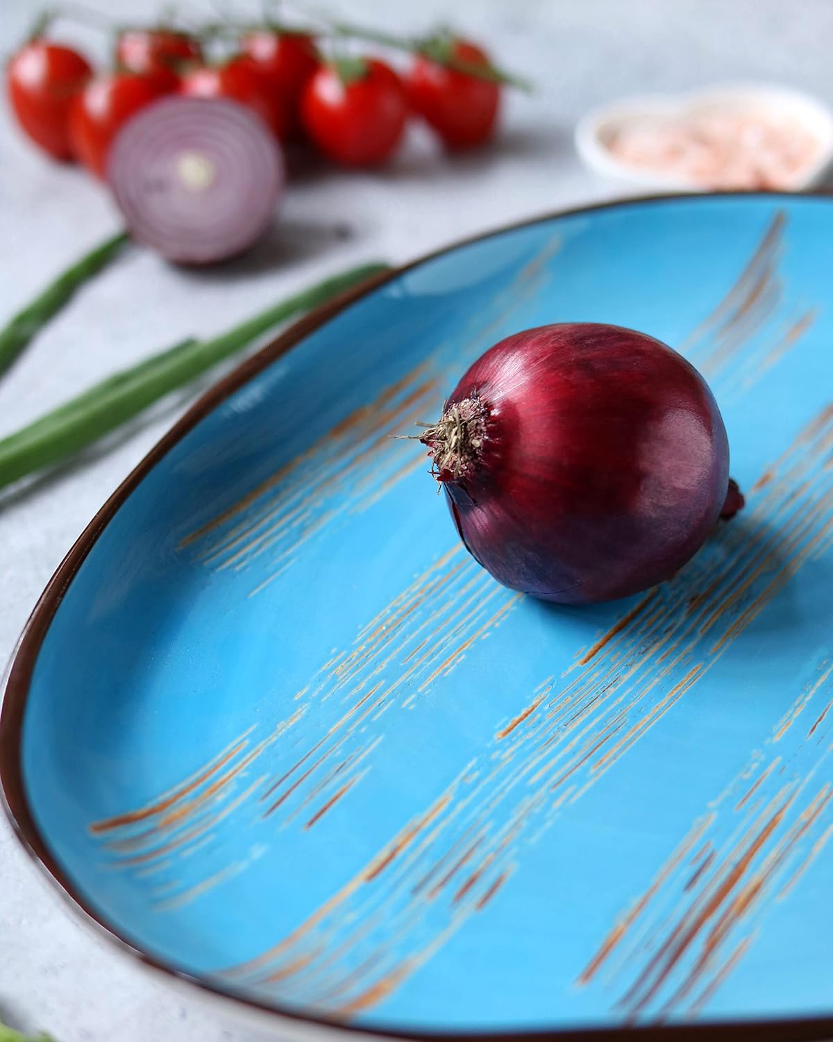 Wilmax Stone-Shape Teller Blau 33 x 24,5 cm – Organische Form – WL-668642/A