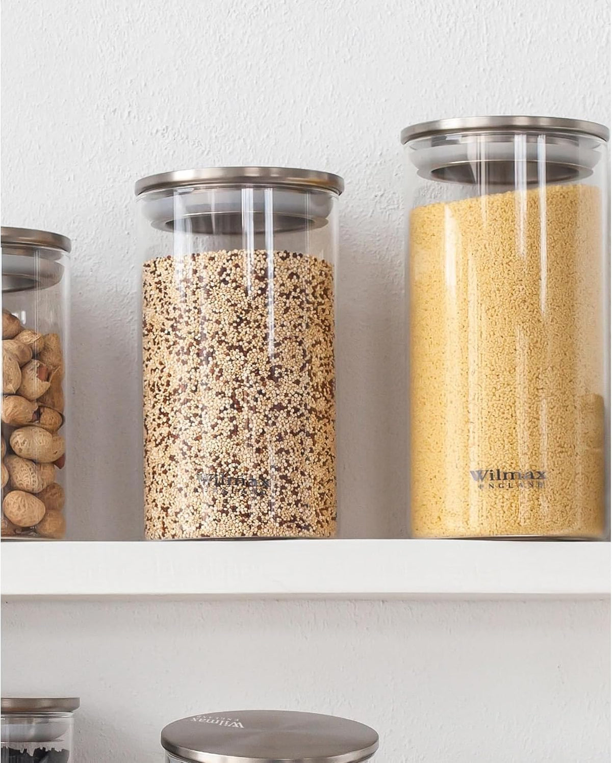 Wilmax Voorraadglas 760 ml met RVS Deksel Transparant