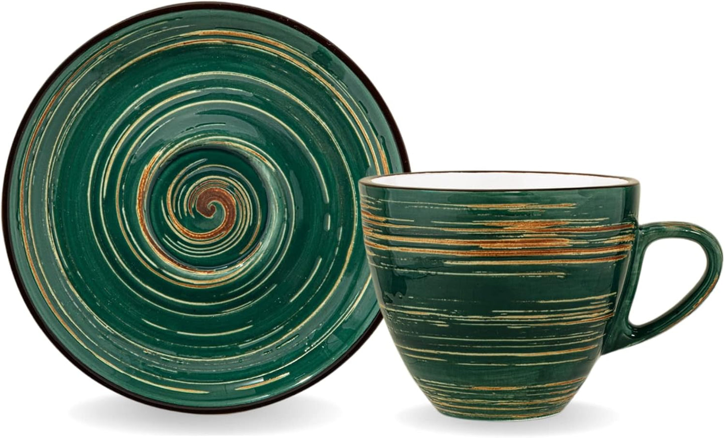 Wilmax ColorBoom Kaffee-Tassen Set, Spiral Grün, 75 ml, 6-teilig WL-669533/AB6