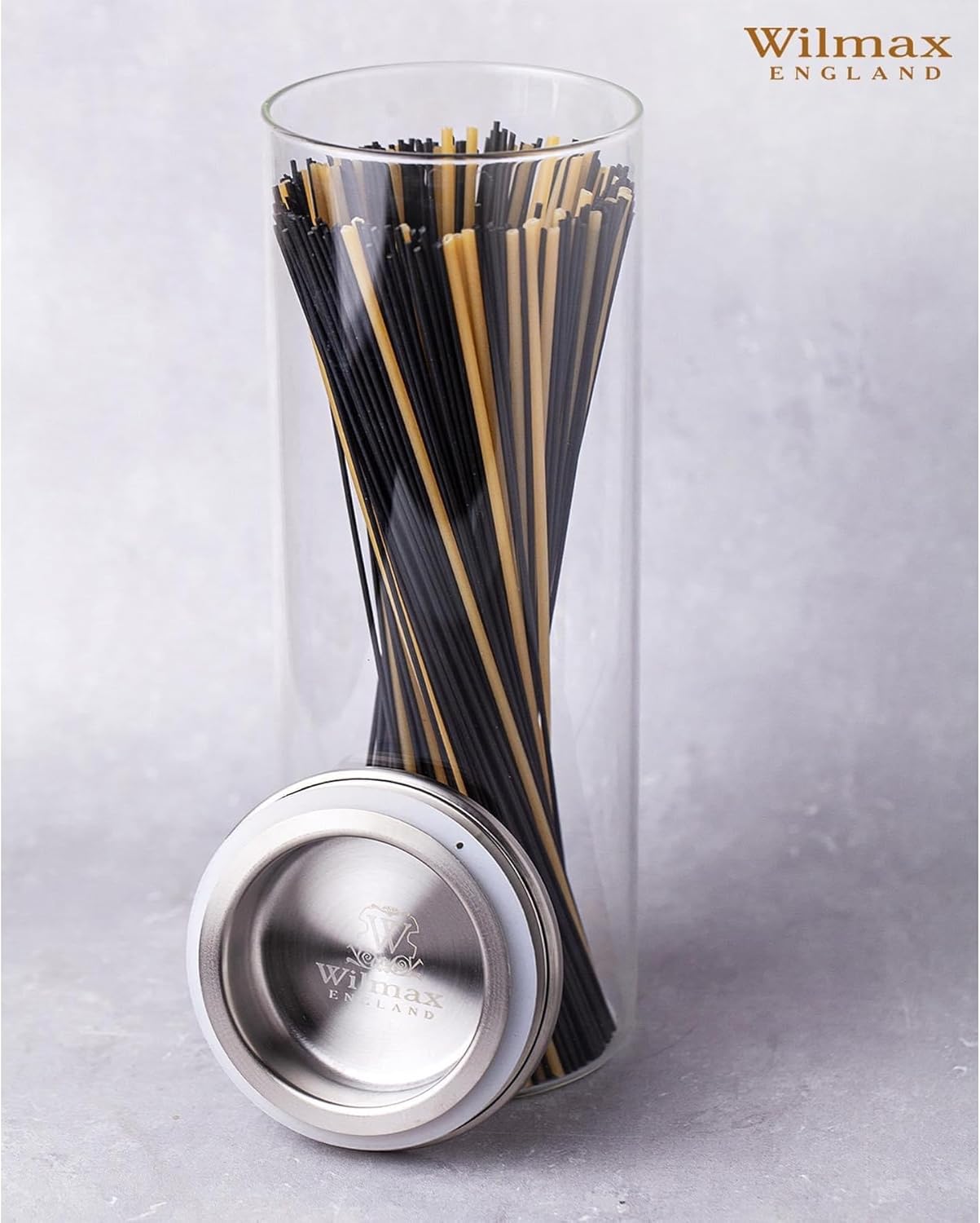 Wilmax Aufbewahrungsglas Borosilikatglas 1500 ml mit Edelstahldeckel WL-888517/A