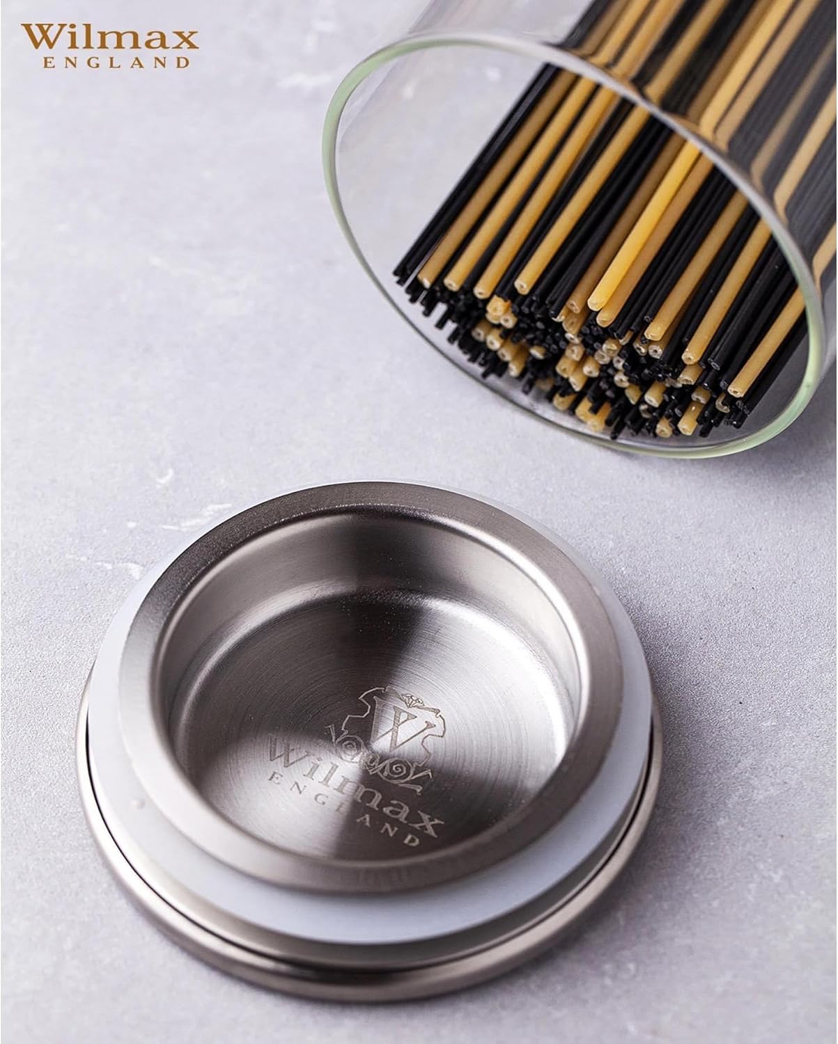 Wilmax Aufbewahrungsglas Borosilikatglas 1500 ml mit Edelstahldeckel WL-888517/A