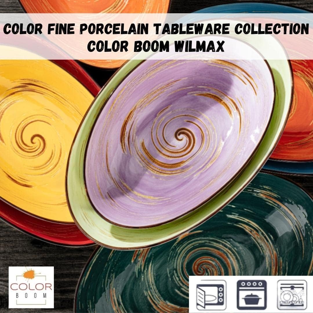 Wilmax Deep Porcelain Plate Blue 25.5 cm 2 pcs. WL-669627/A2