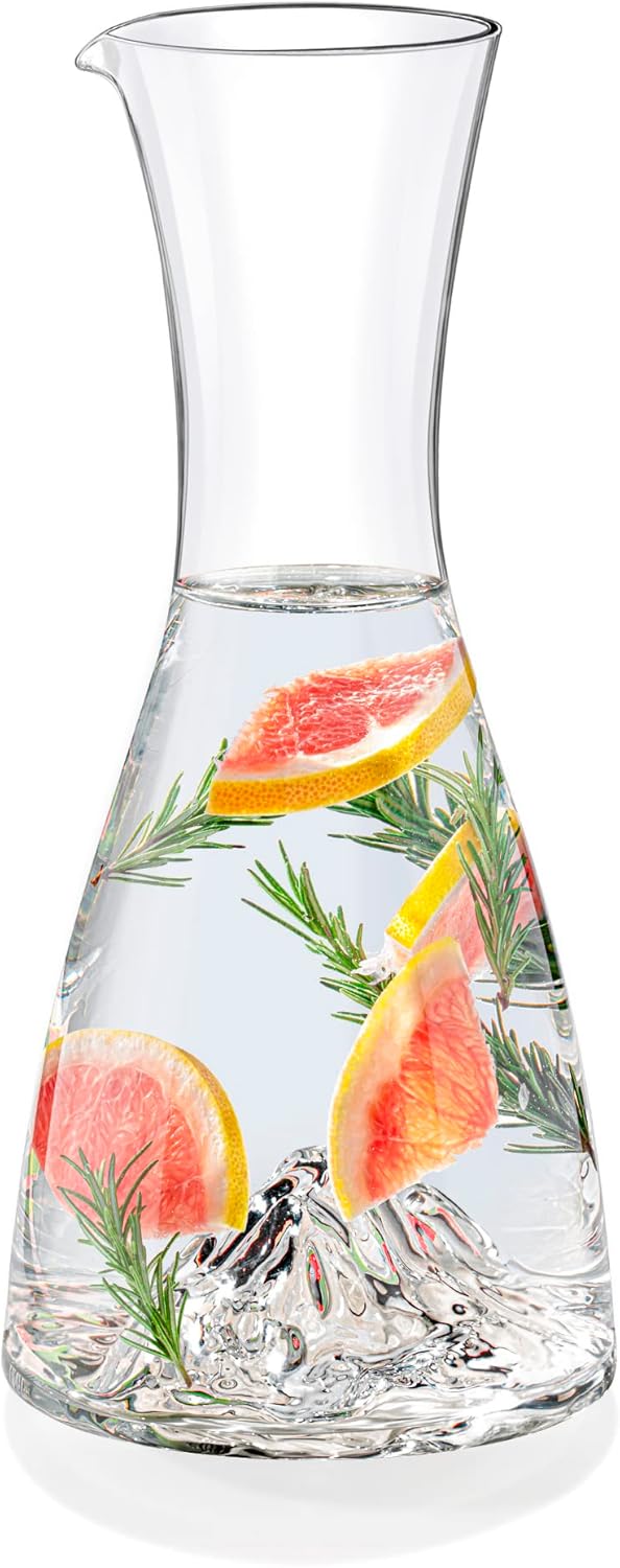 Wilmax Karaffe 1000 ml aus Kristallglas mit Berg-Design WL-888369/1C
