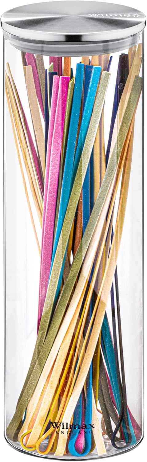 Wilmax Vorratsglas 2er Set 2000 ml mit Metalldeckel – Glasbehälter WL-888010/A2