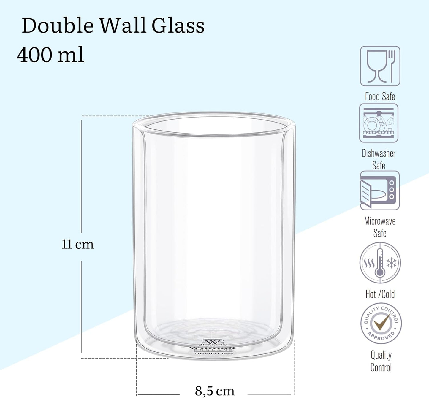 Wilmax Thermo-Glas Doppelwandiges Glas – WL-888785/A