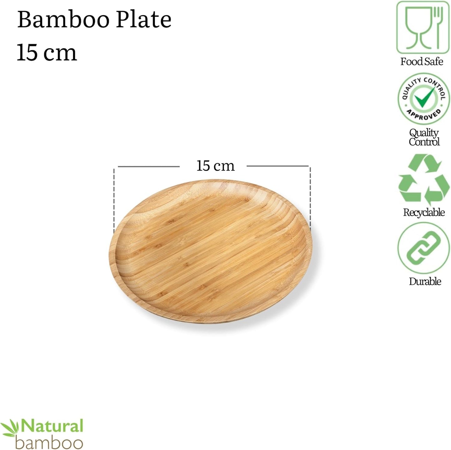 Wilmax Bamboo Plate 15 cm Natural WL-771030/A