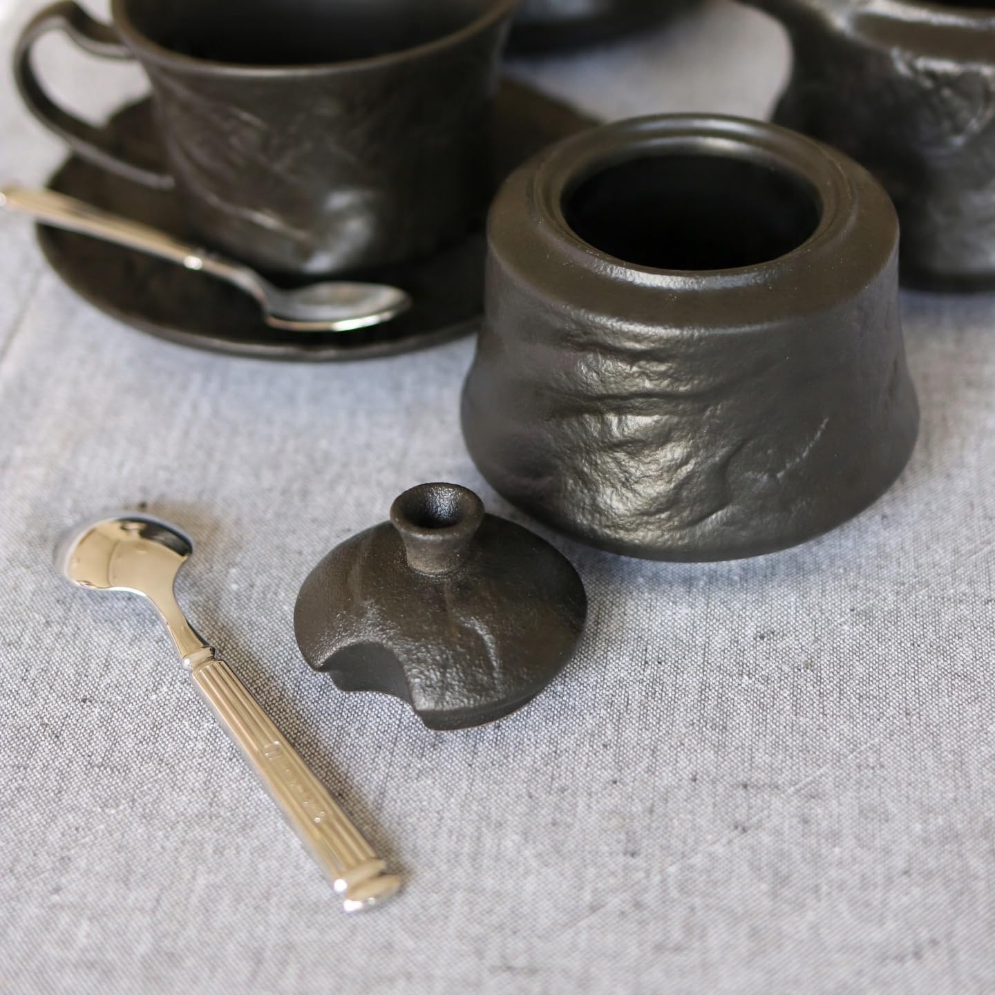 Suikerpot Porselein Zwart 280 ml – WL-661160/A