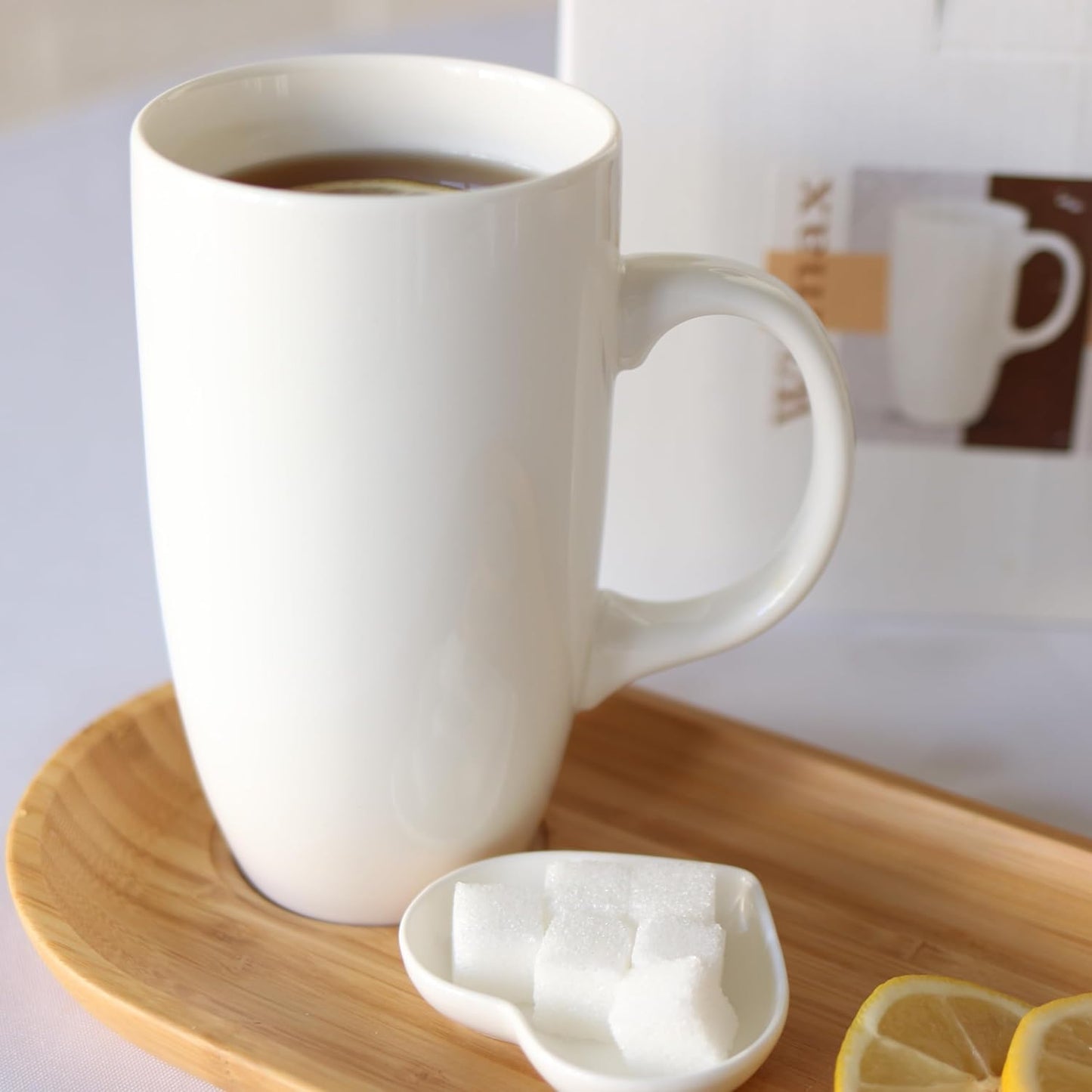 Wilmax Servierset 2x Bambus-Teller & Porzellanbecher WL-771119/A2-WL-993093/A2