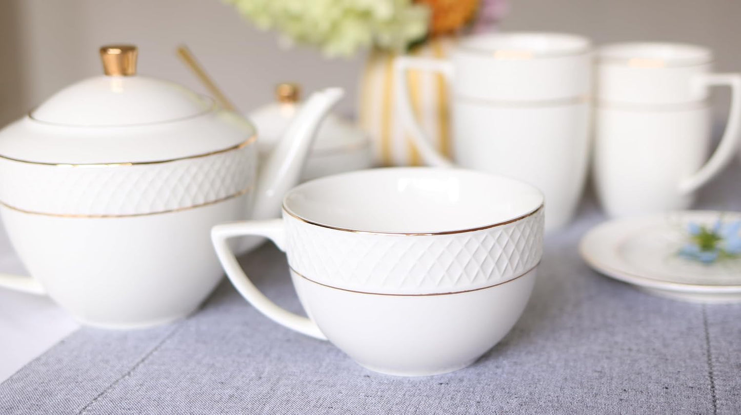 Wilmax Jumbo-Becher mit Goldlinien, 500 ml, WL-880102409/A