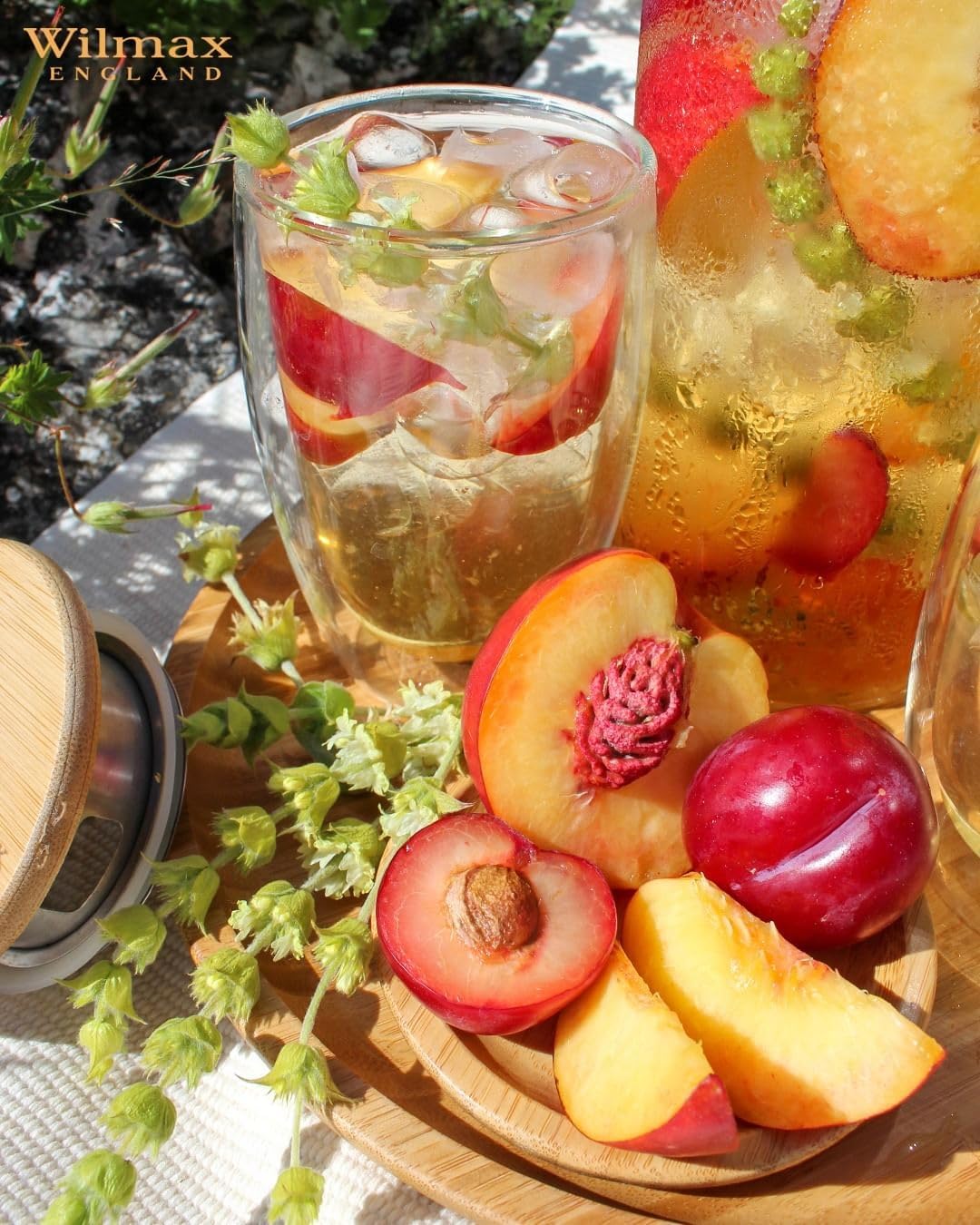 Wilmax Servierset Bambus-Teller &Teeglas(500 ml) WL-771126/A-WL-888742/A