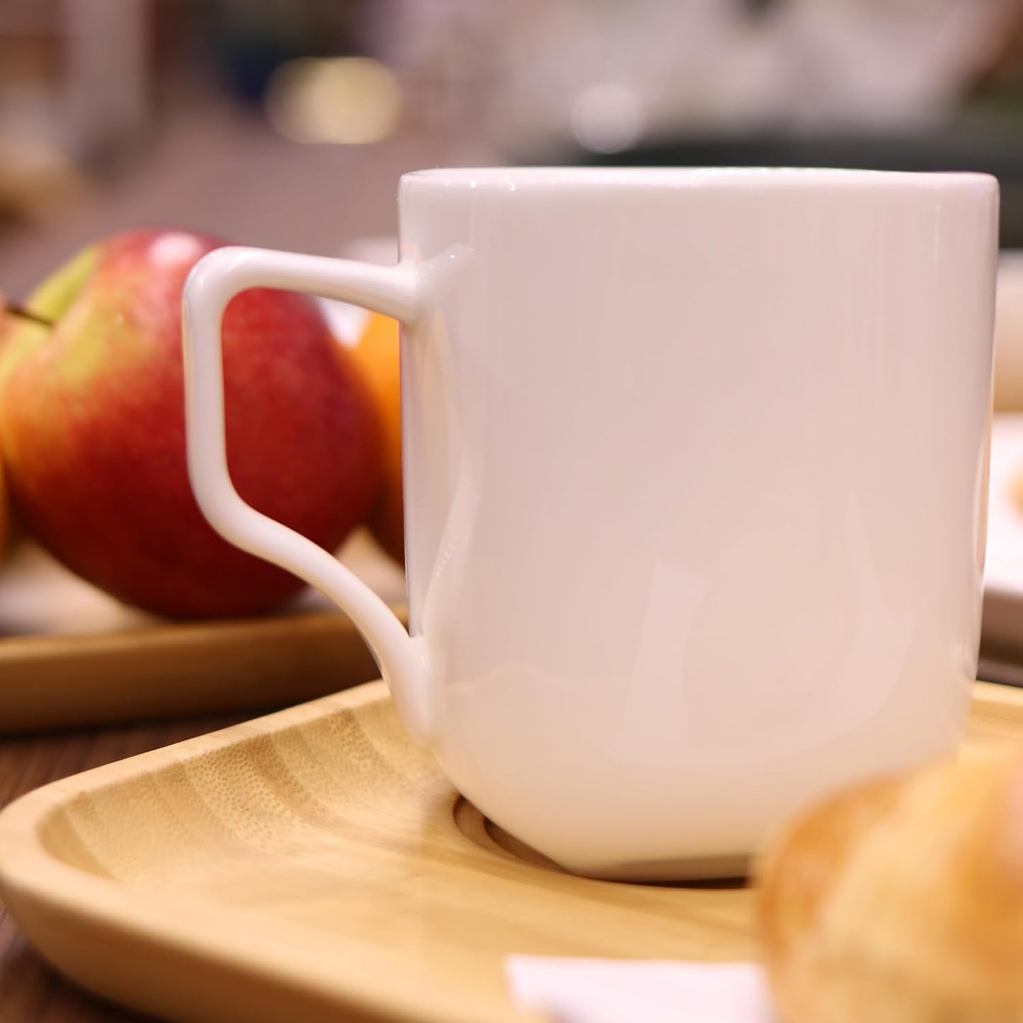 Wilmax Servierset 2x Bambus-Teller & Porzellanbecher WL-771116/A2-WL-993066/A2