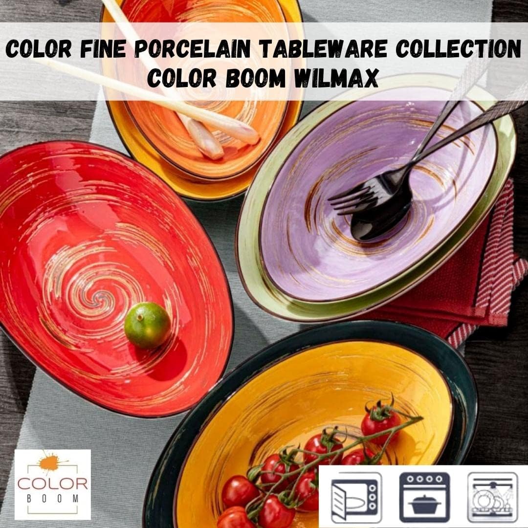 Wilmax Ovale Porzellanschüssel 25 cm Rot WL-669240/A2