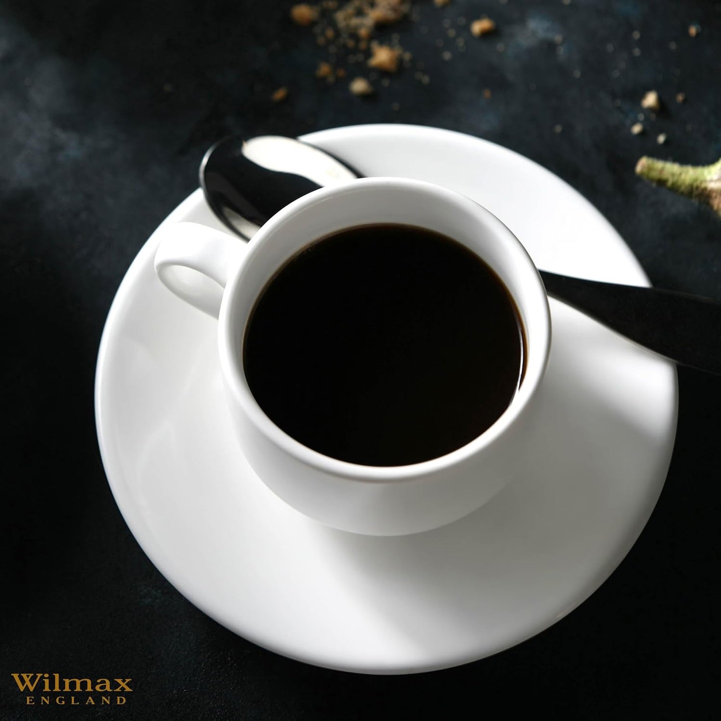 Wilmax Kaffee-Tasse mit Untertasse 140 ml – Klassisches Design – WL-993039/AB