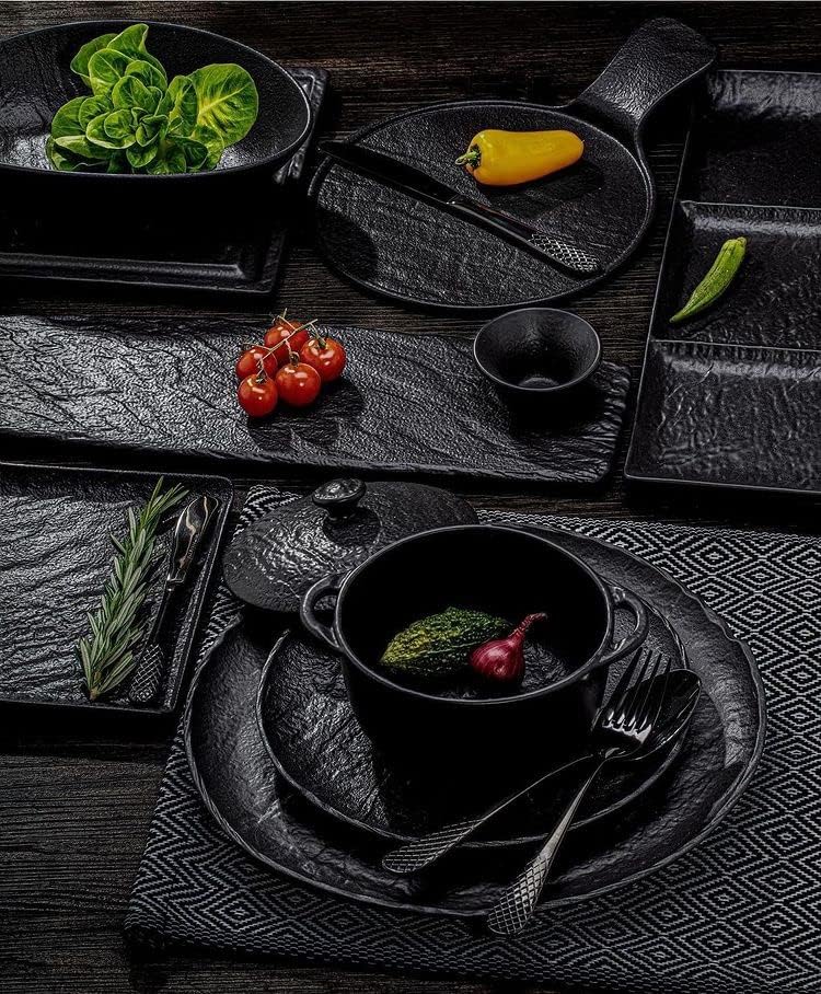 Wilmax Oval Dish 19x15x6 cm 3-piece SlateStone Black