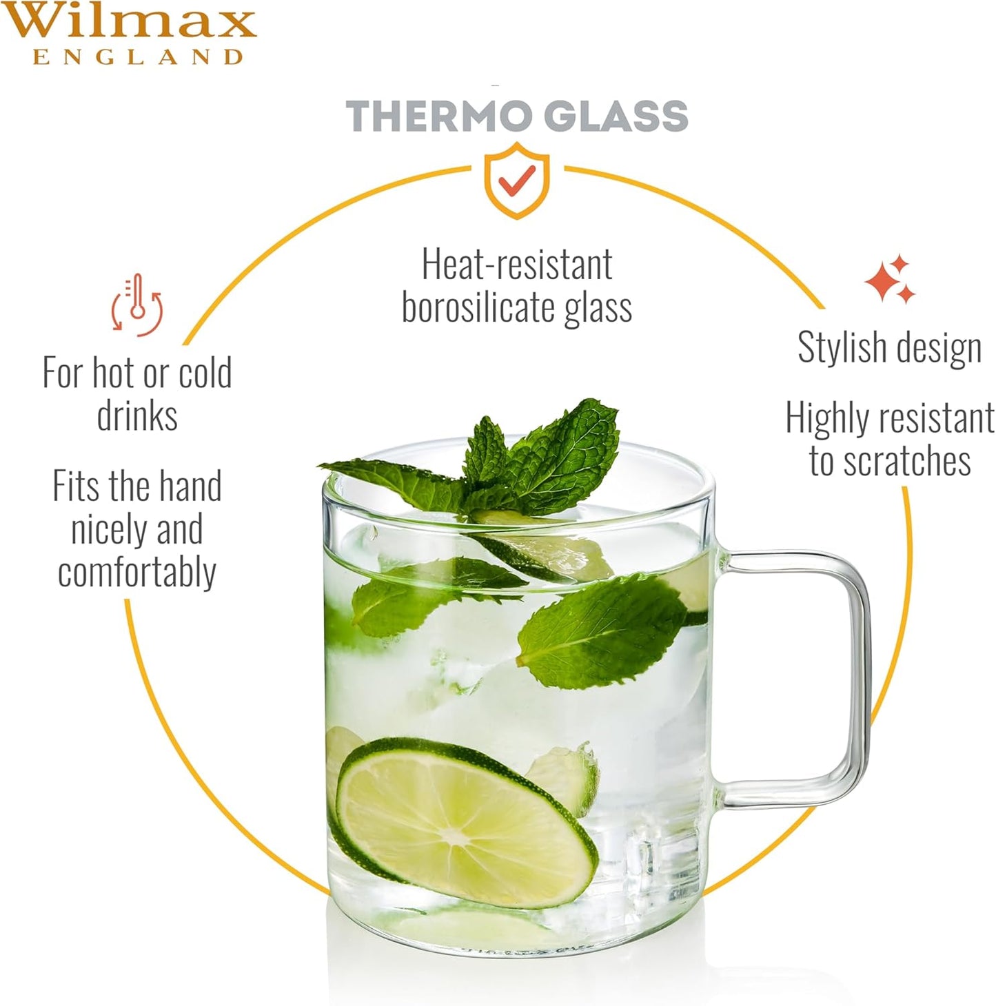 Wilmax Tableware of Borosilicate Glass, Bamboo & Porcelain