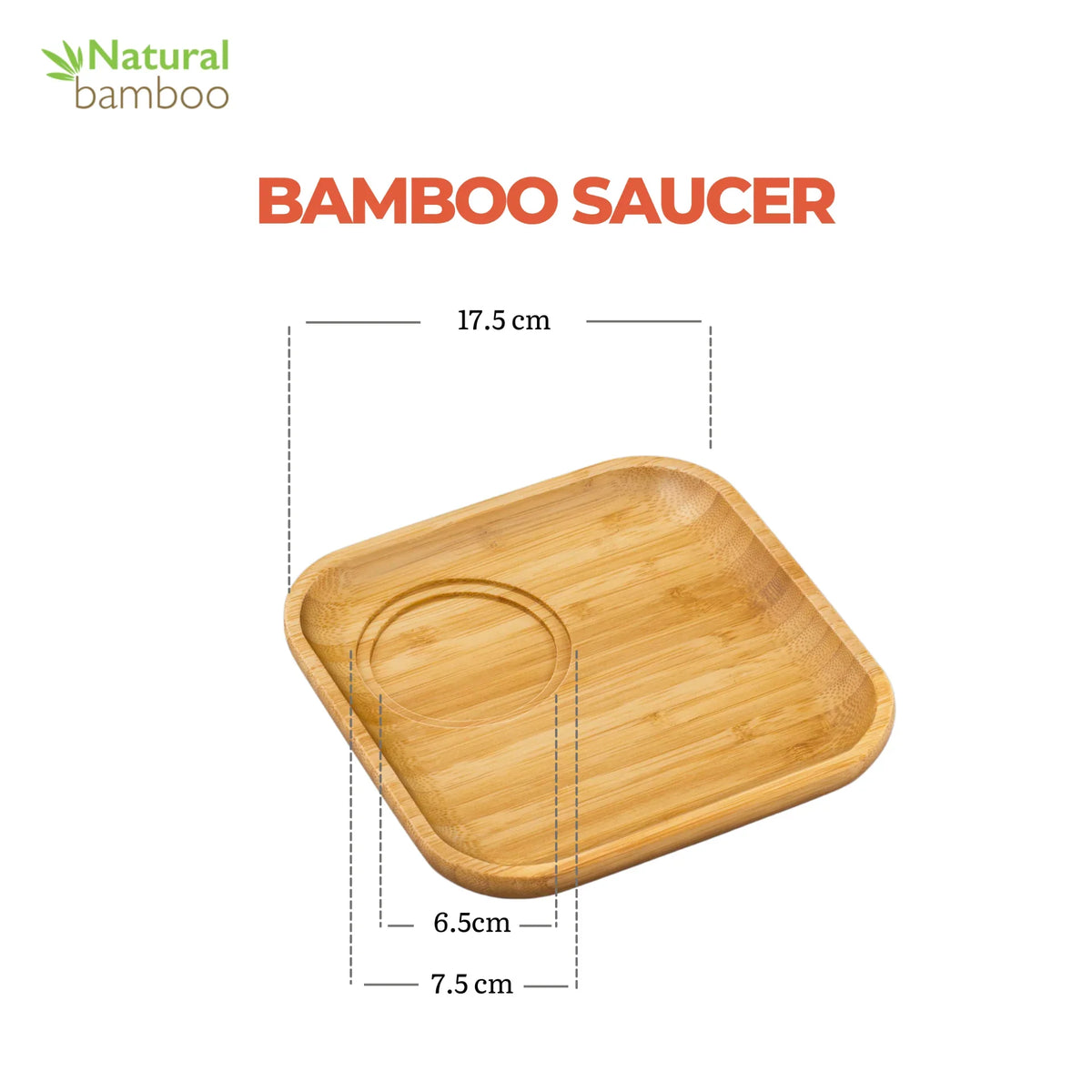 Wilmax Bamboe Onderbordje 17,5x17,5 cm Natuur