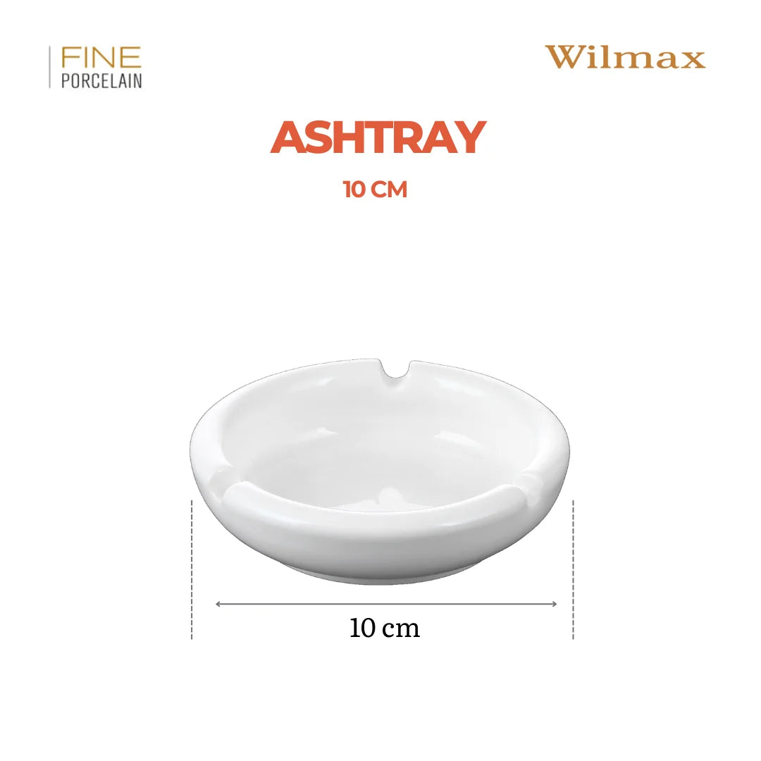 Wilmax Porseleinen Asbak 10 cm Wit