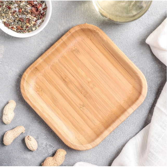 Wilmax Bamboe Bord 10x10 cm Natuurlijk WL-771017/A