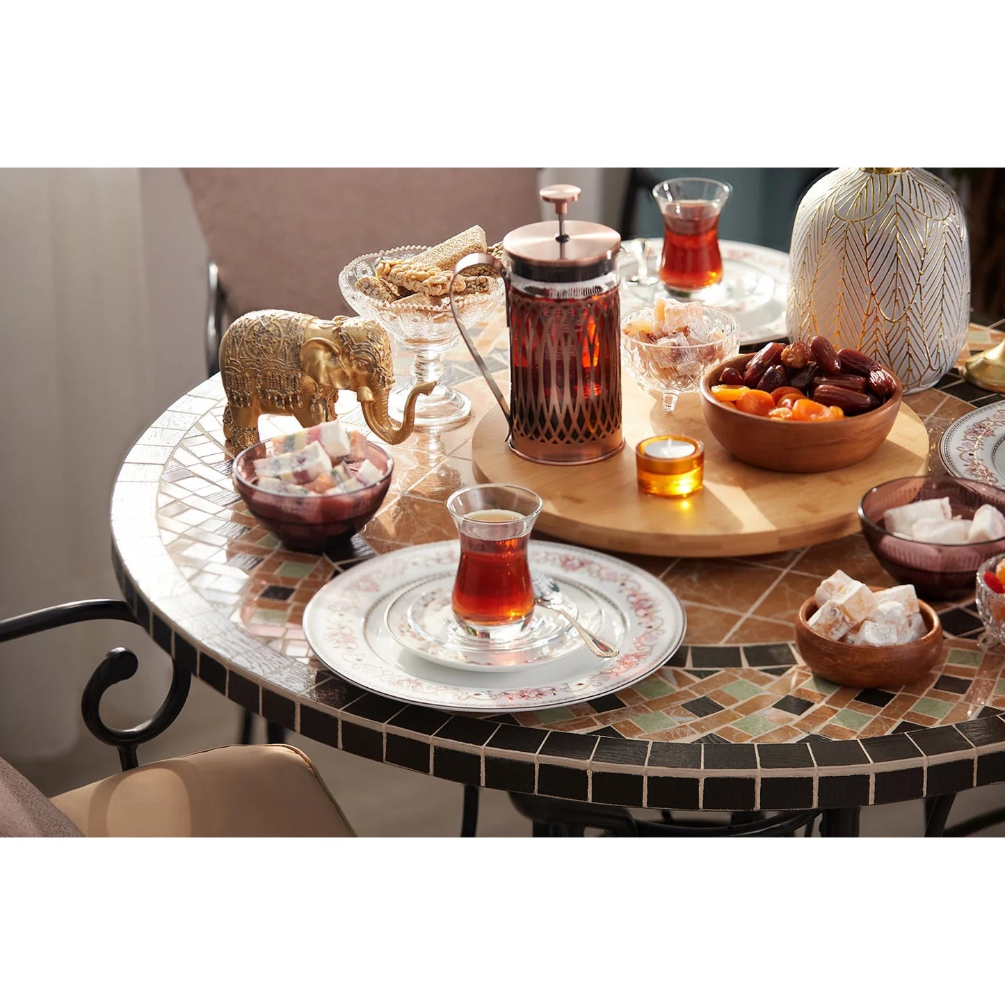 Wilmax Drehteller aus Bambus, Ø 35,5 cm WL-771081/A