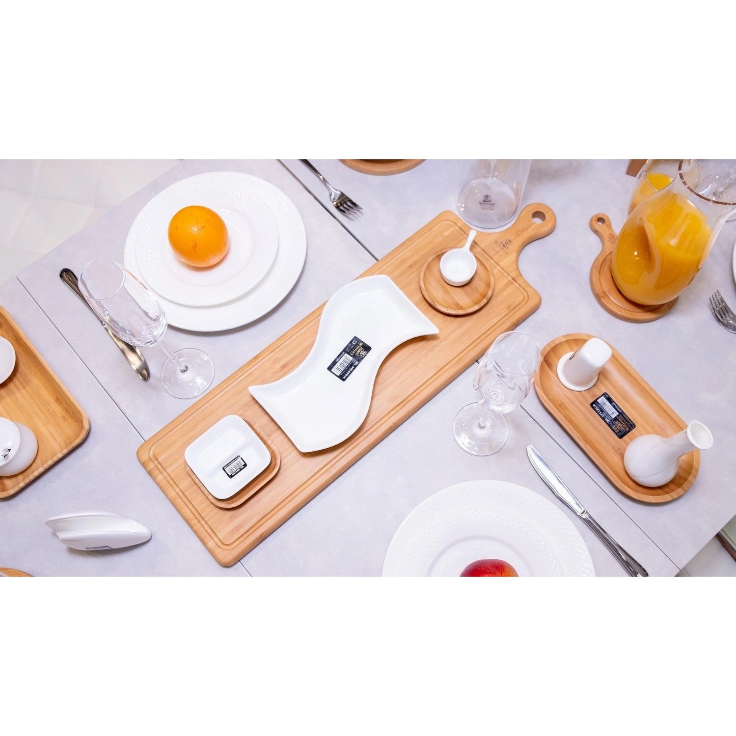 Wilmax Servierbrett mit Griff, Bambus, 87 x 20 cm, WL-771137/A