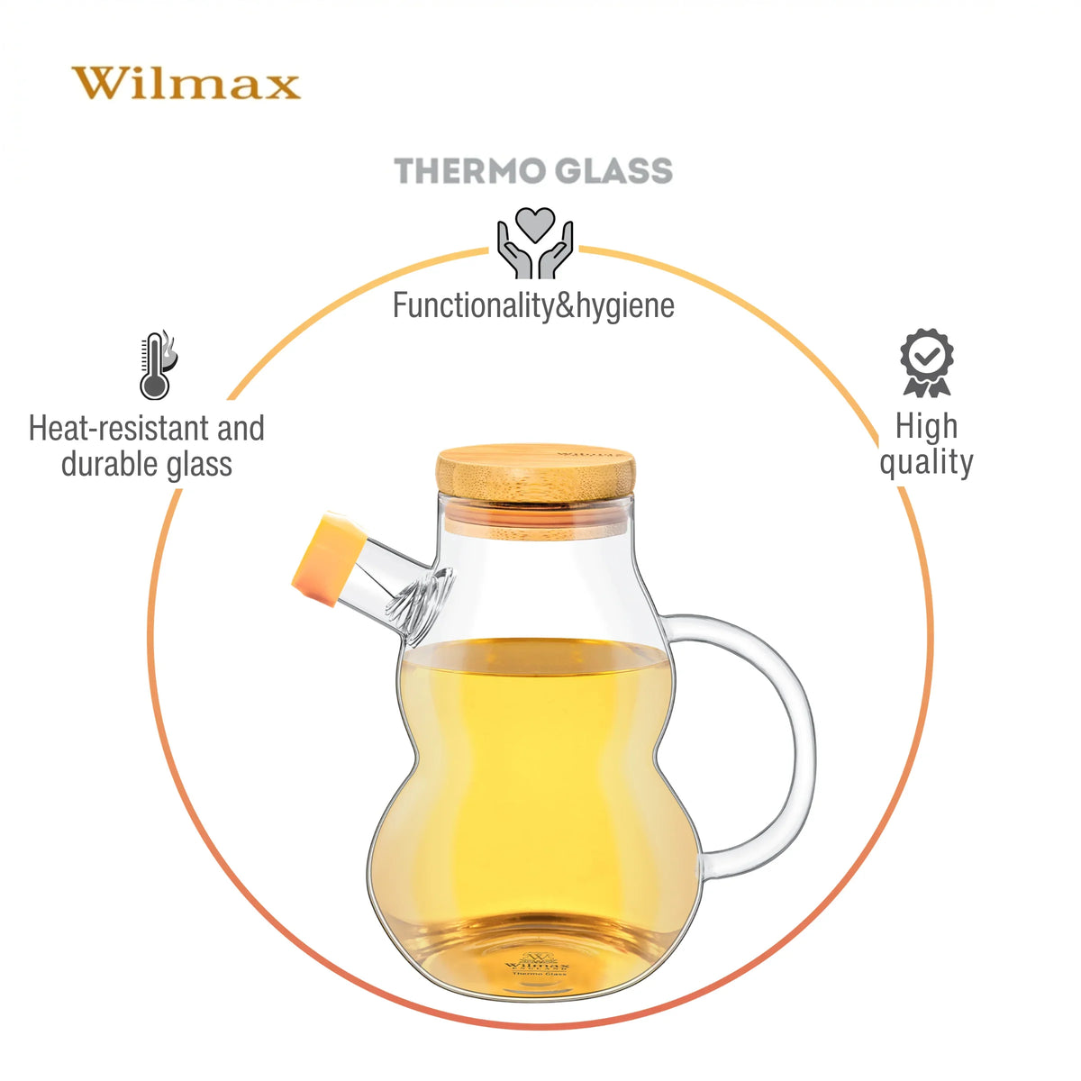 Wilmax Oliefles 450 ml met schenktuit en filter