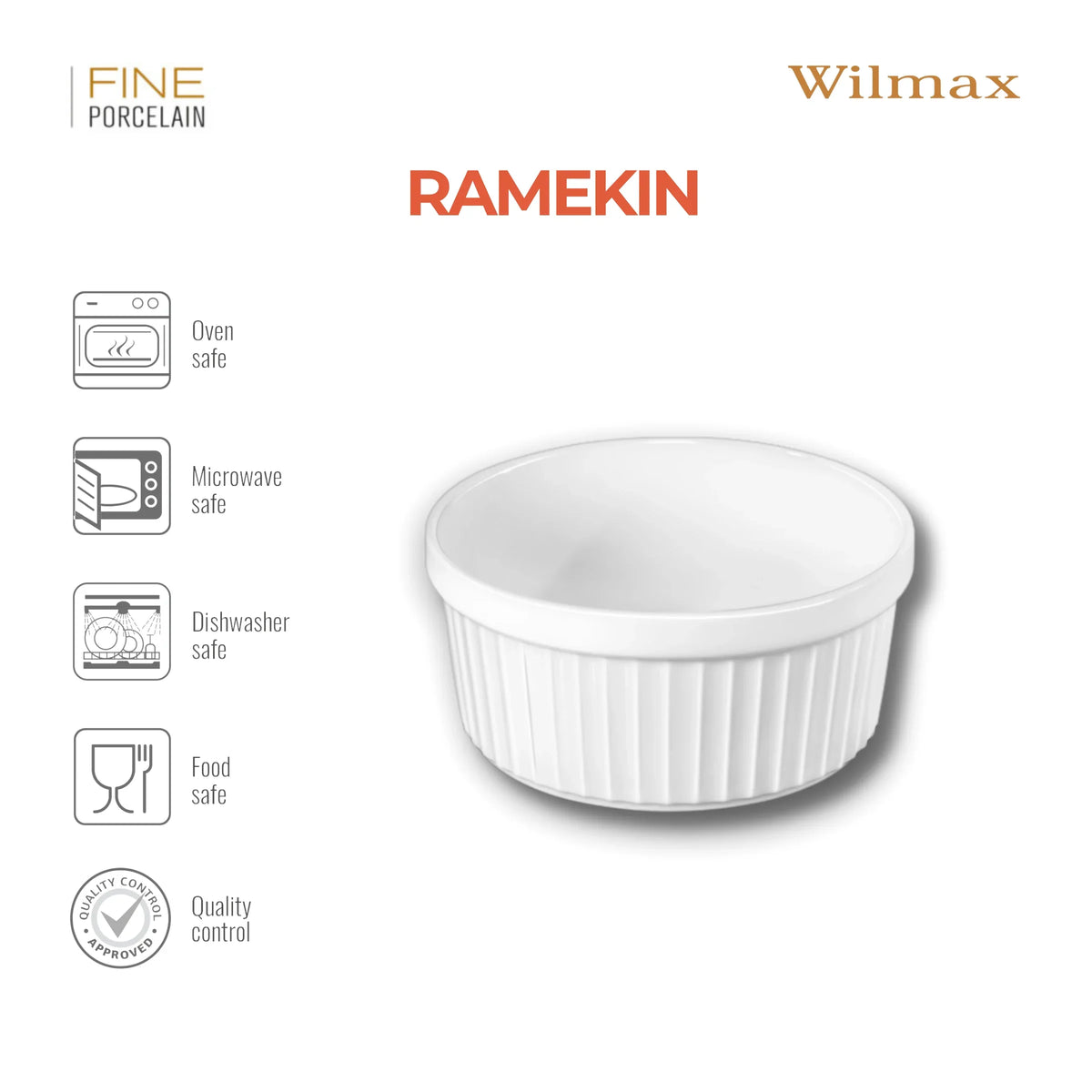 Wilmax Ramekin 400 ml Porselein Wit