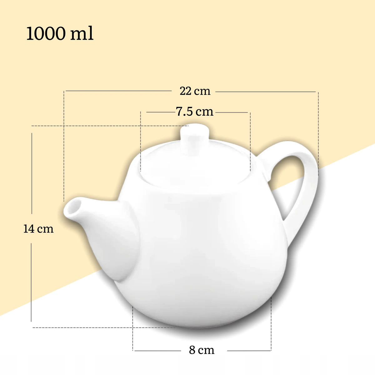 Wilmax England Theepot 1000 ml Wit Porselein