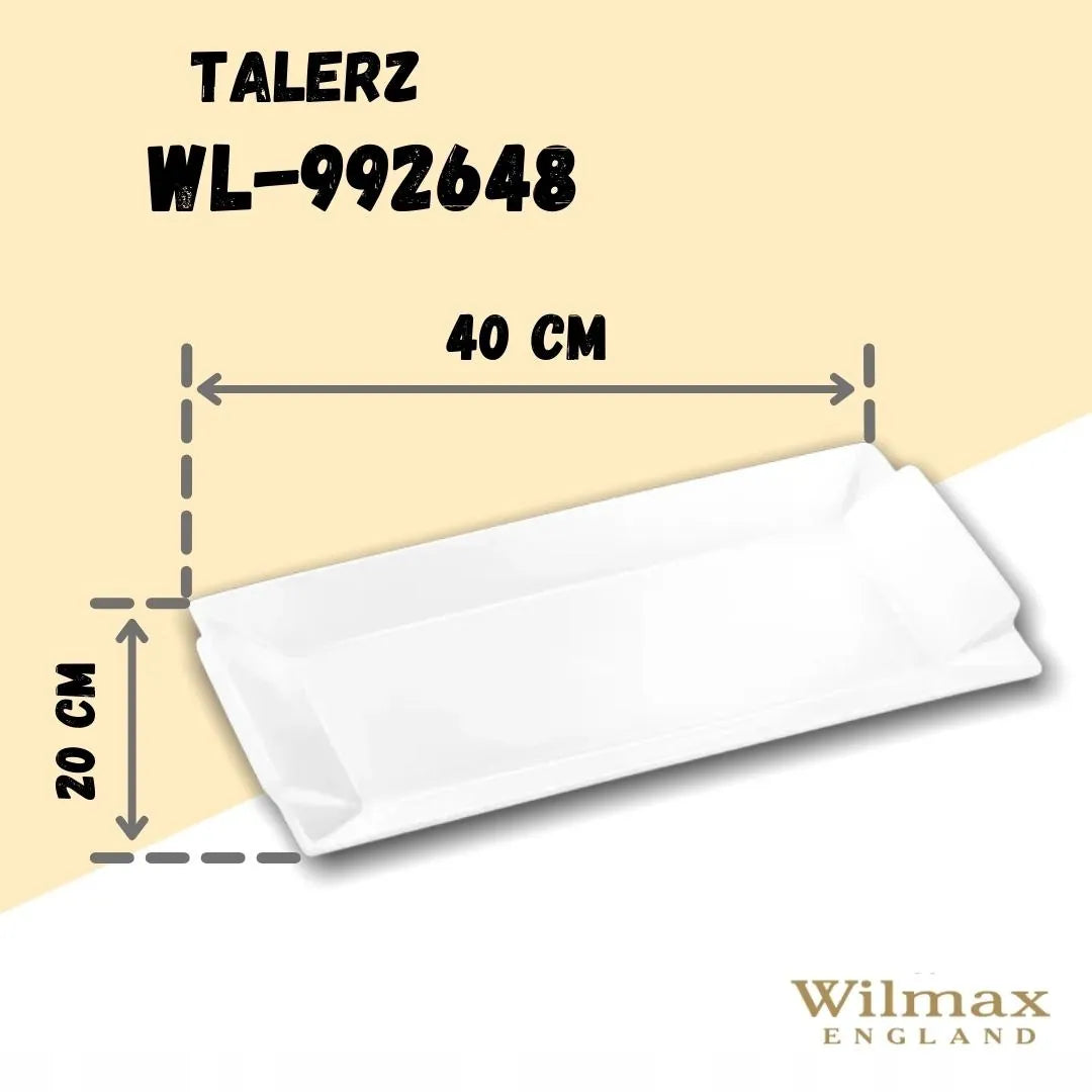 Wilmax England Porseleinen Serveerplaat 40x20 cm Wit