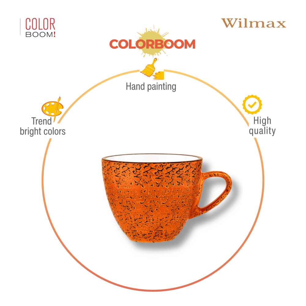 Wilmax England Mok 300 ml Oranje Porselein WL-667336/A