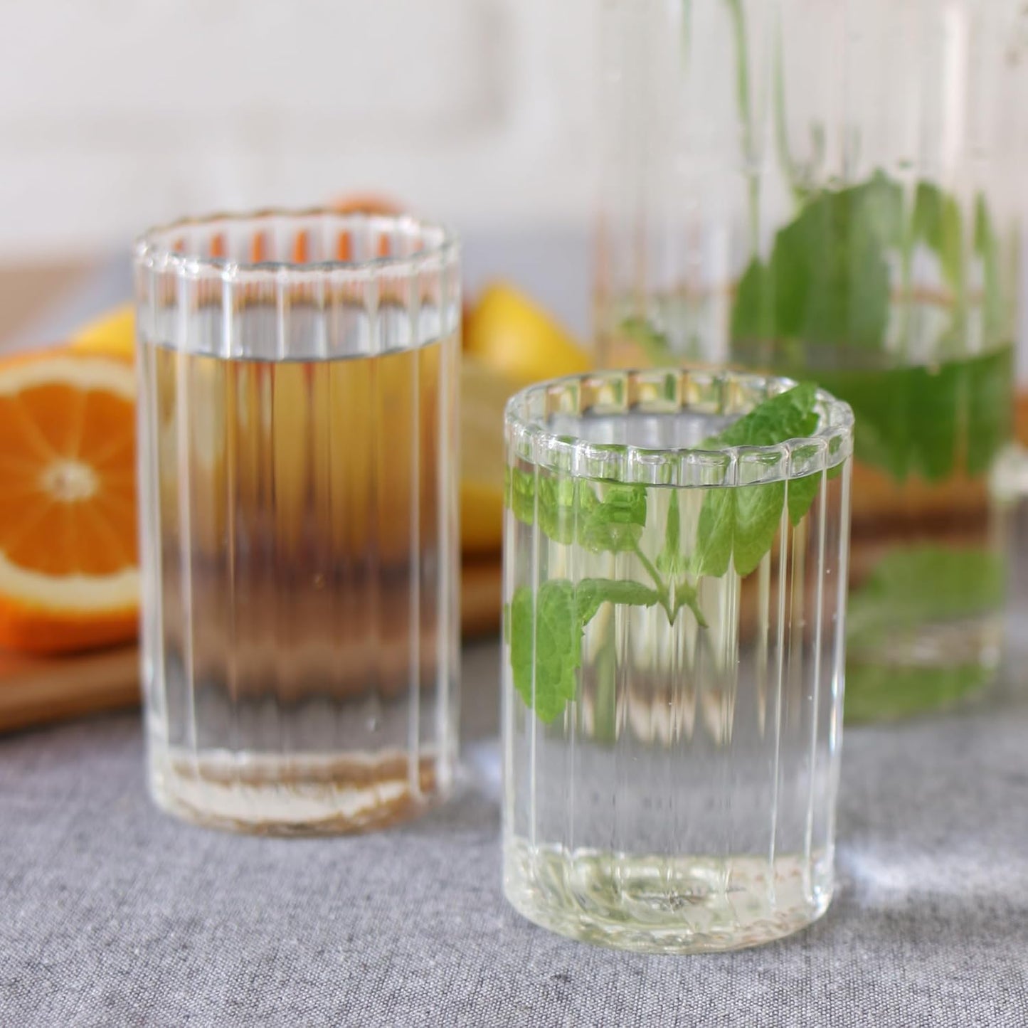 Wilmax Gestreiftes Geflochtenes Glas, 200 ml, WL-888623/A