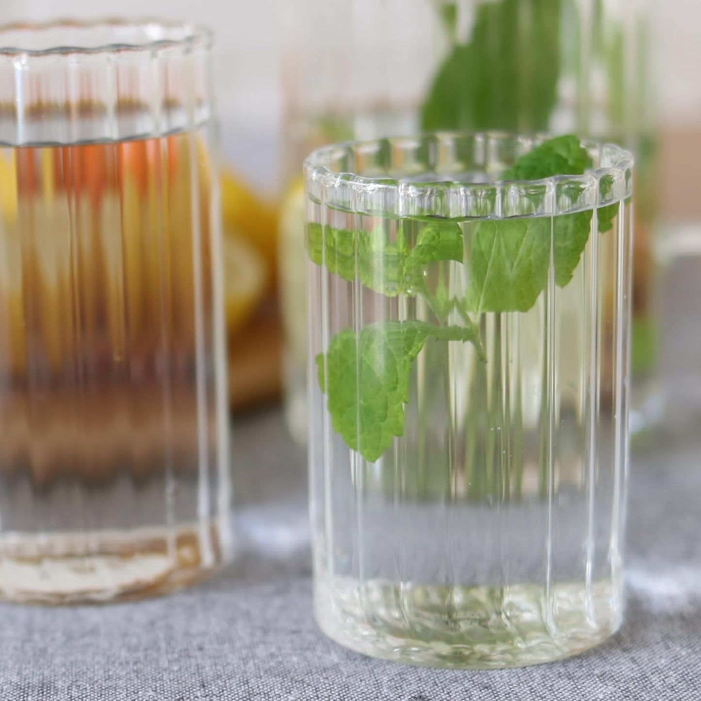 Wilmax Gestreiftes Geflochtenes Glas, 200 ml, WL-888623/A