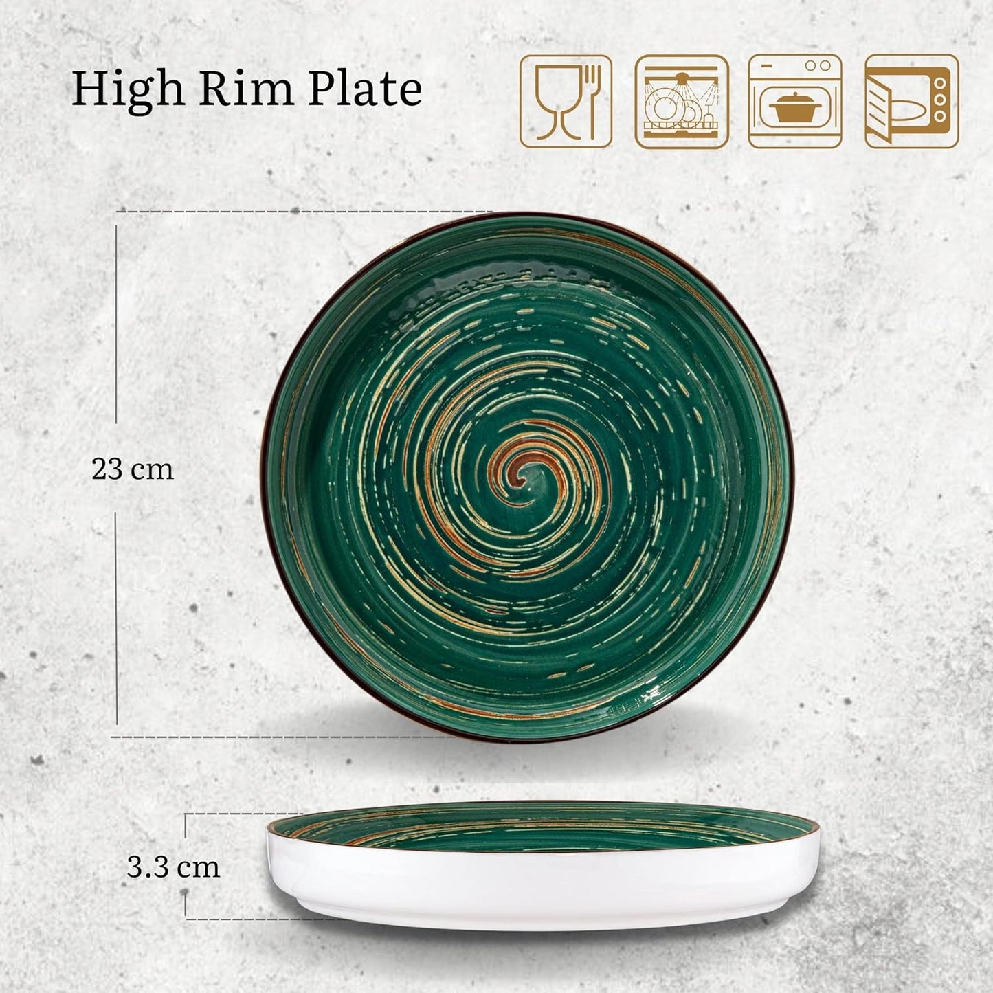 Wilmax Porzellan Teller 23 cm Rund Grün WL-669519/A2
