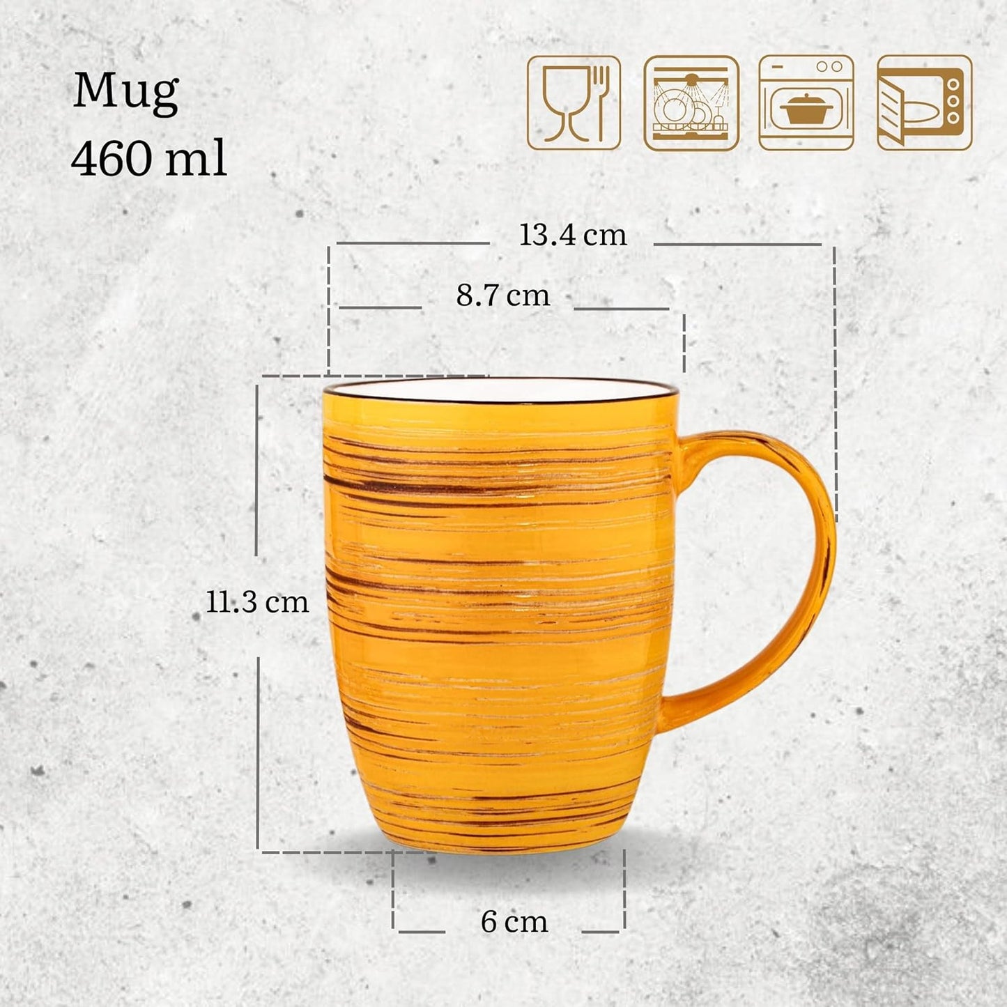 Wilmax Spiral Becher 6er Set aus Porzellan 460 ml – WL-669237-337-437/A2