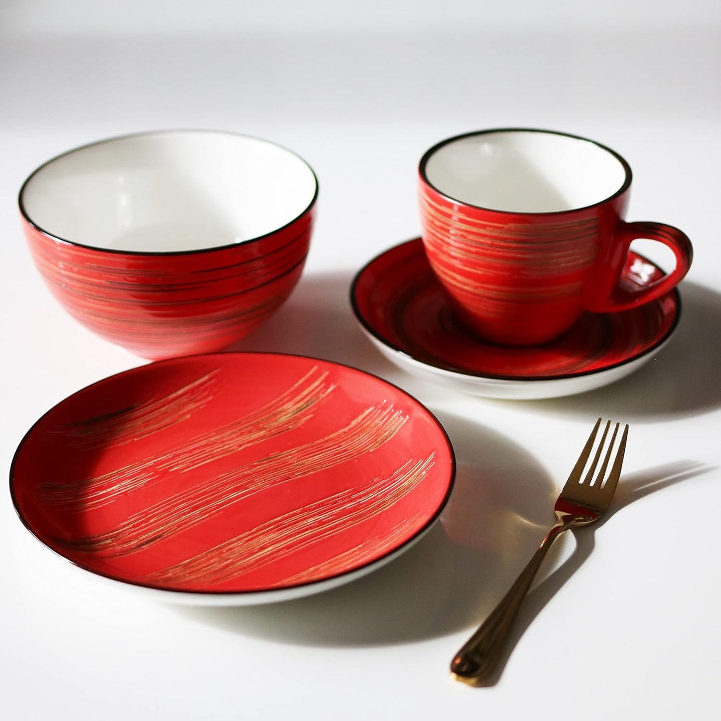 Wilmax Red Porcelain Plate 18 cm, Set of 6 WL-668211/A6