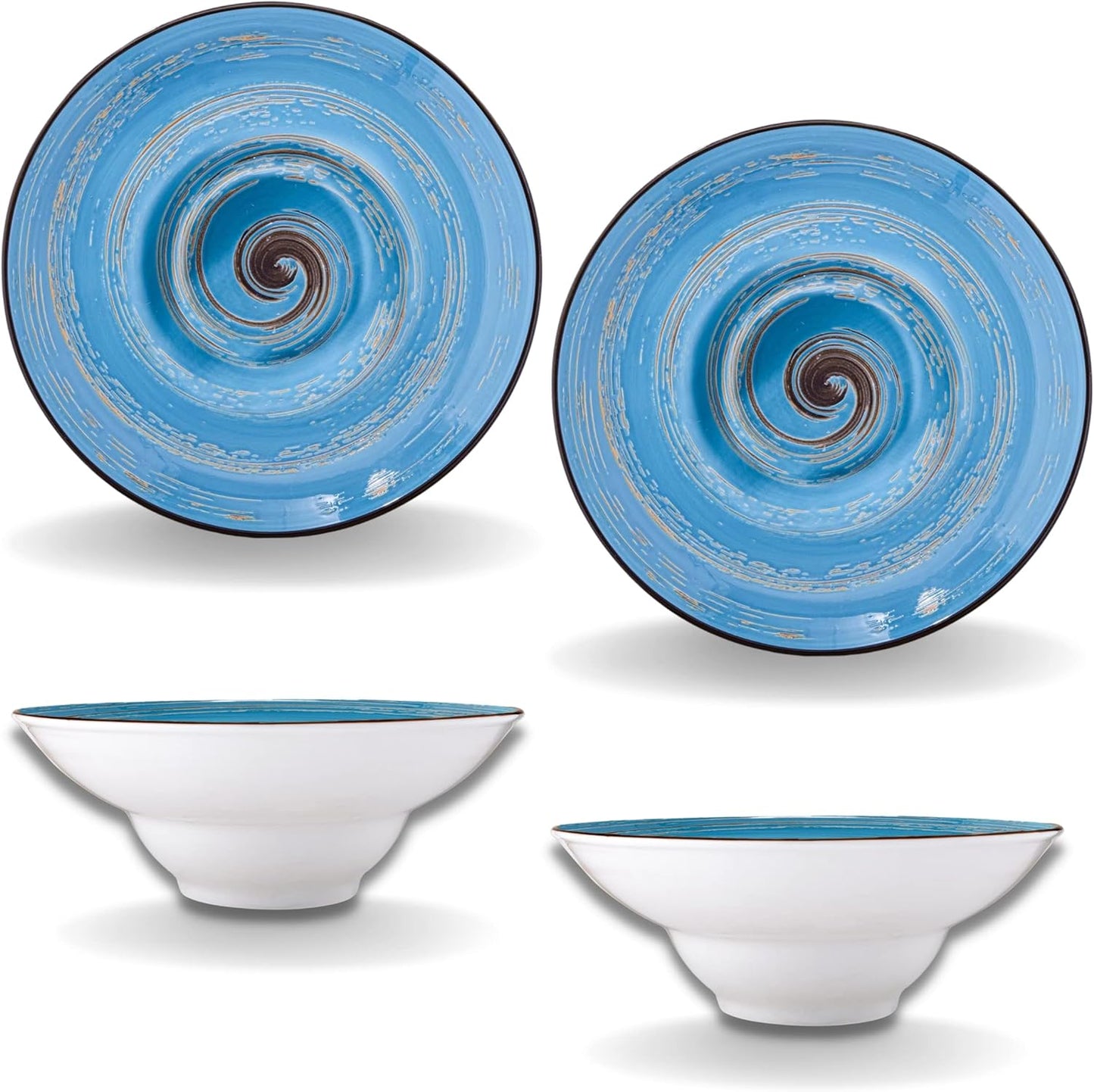 Wilmax Deep Plate 22.5 cm Blue Porcelain 2-piece set