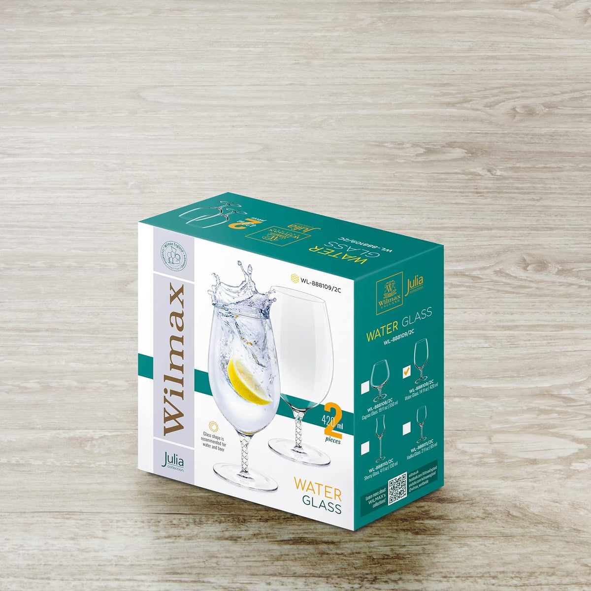 Wilmax Bierglas 420 ml Kristalglas Transparant 2-delige set