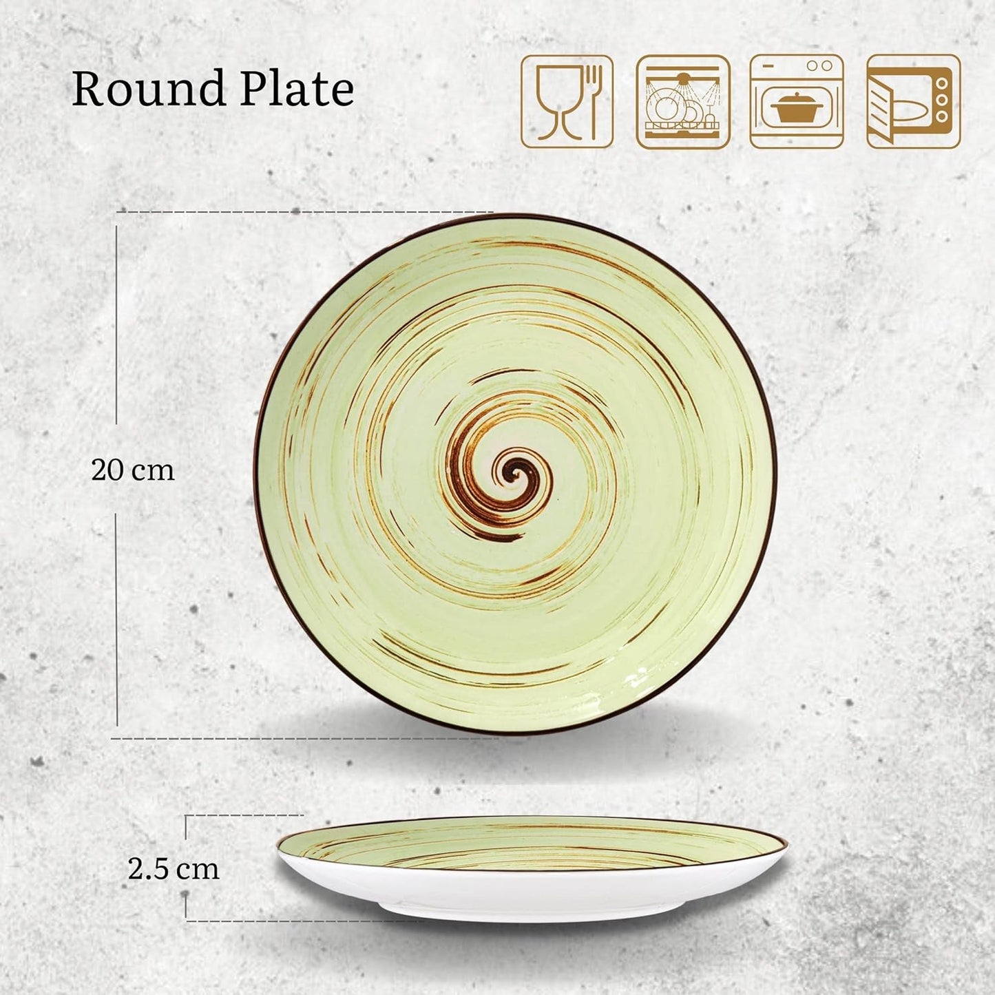 Wilmax runde Teller 20 cm, ColorBoom Kollektion, 6er Set – WL-669112/A6